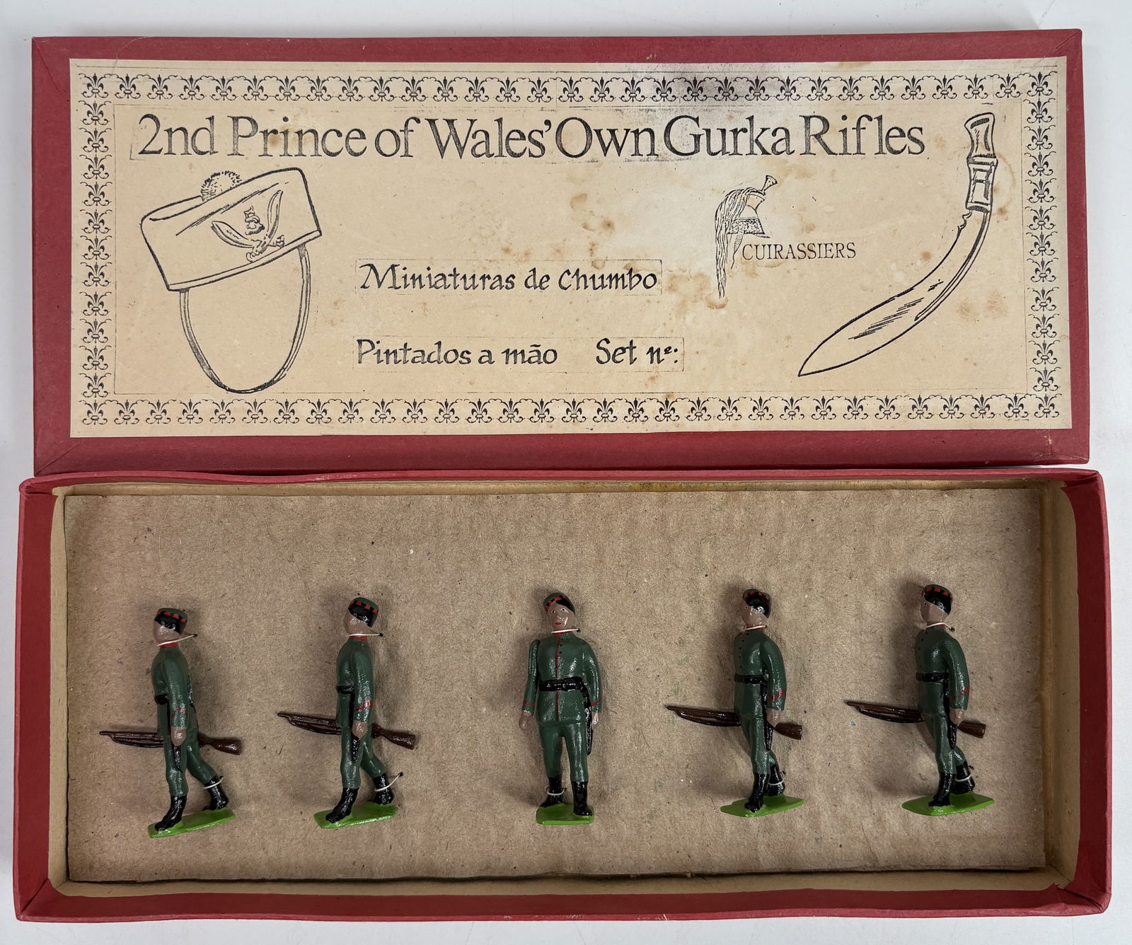 MINIATURAS DE CHUMBO 2ND PRINCE OF WALES OWN GURKHA RIFLES: ALL REMAIN IN VERY GOOD CONDITION, SHOWING MINIMAL WEAR. BOXES REMAIN IN GOOD CONDITION, SHOWING SOME STORAGE WEAR.