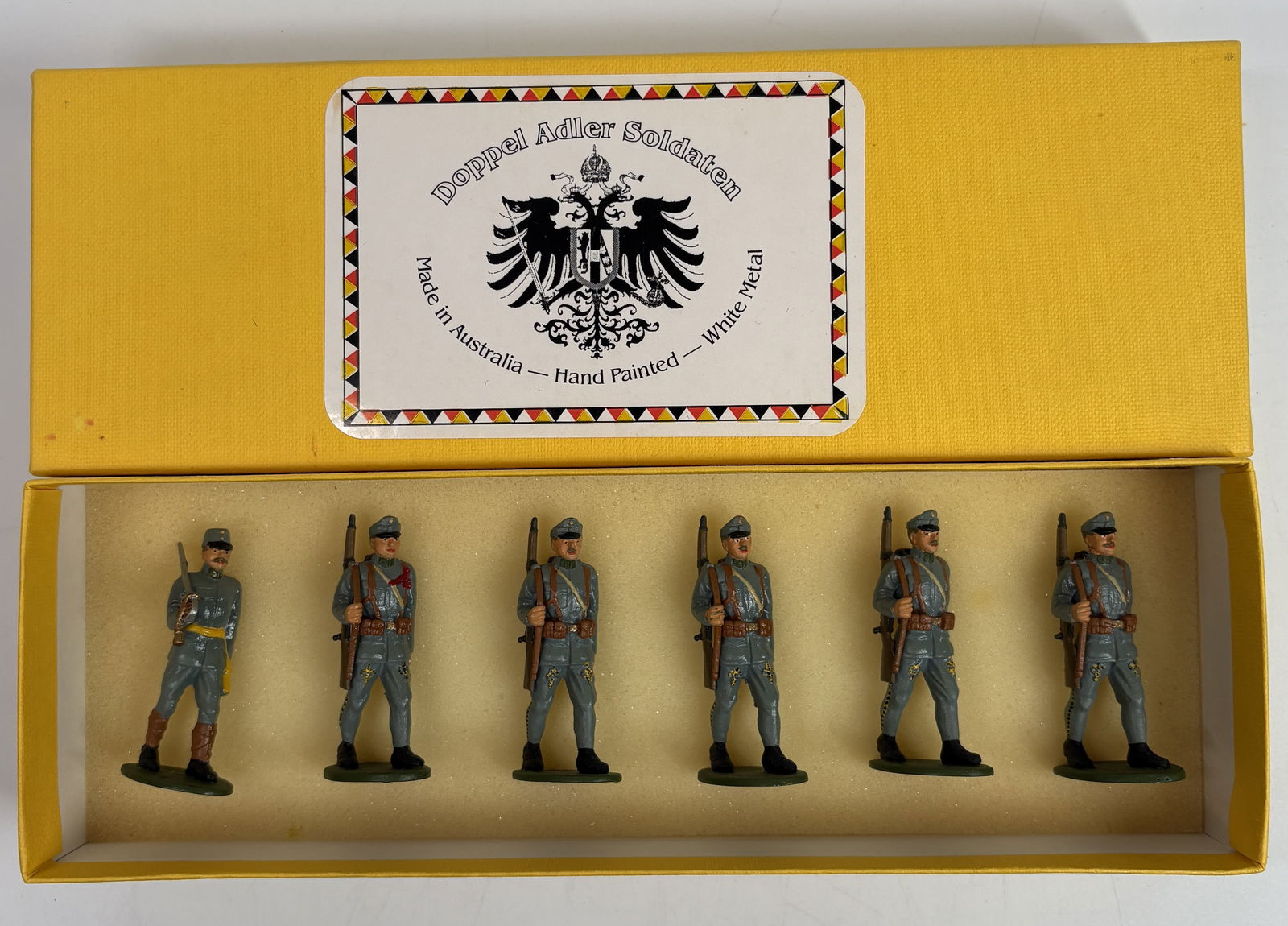 DOPPEL ADLER SOLDATEN AUSTRALIAN SOLDIER SET: ALL REMAIN IN VERY GOOD CONDITION, SHOWING MINIMAL WEAR. BOXES REMAIN IN GOOD CONDITION, SHOWING SOME STORAGE WEAR.