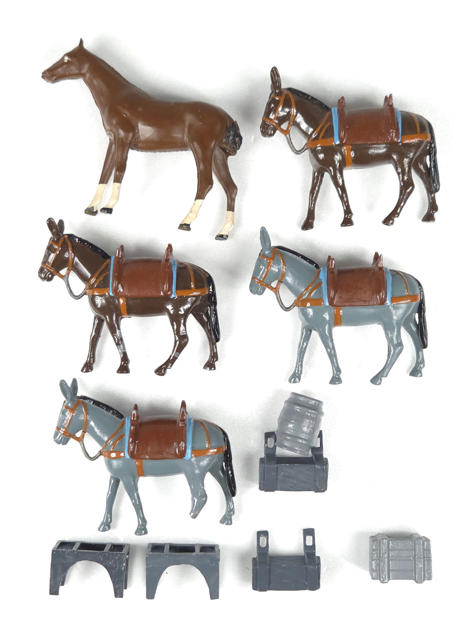 HAND PAINTED LEAD HORSE EQUIPMENT TEAM (1 of 3)