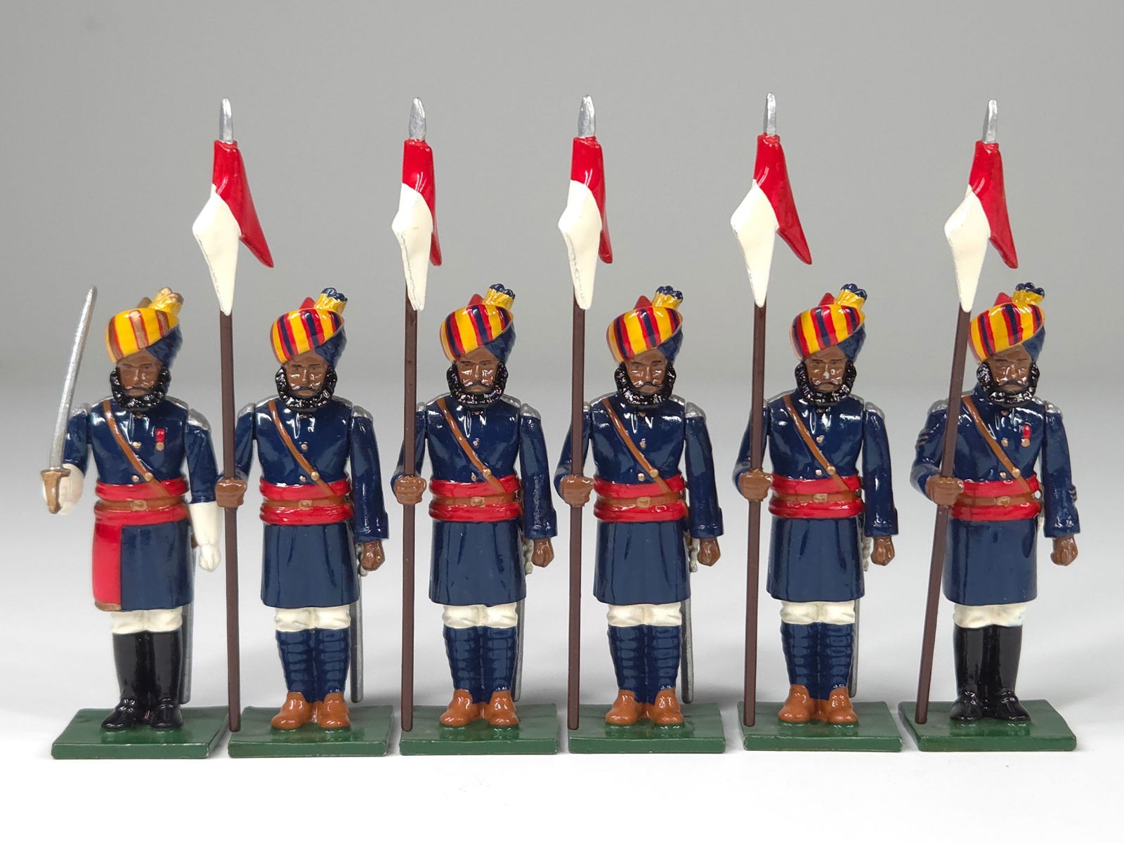 SOLDIERS OF THE WORLD INDIAN LANCERS: ALL REMAIN IN GOOD CONDITION, SHOWING SOME MINIMAL WEAR.