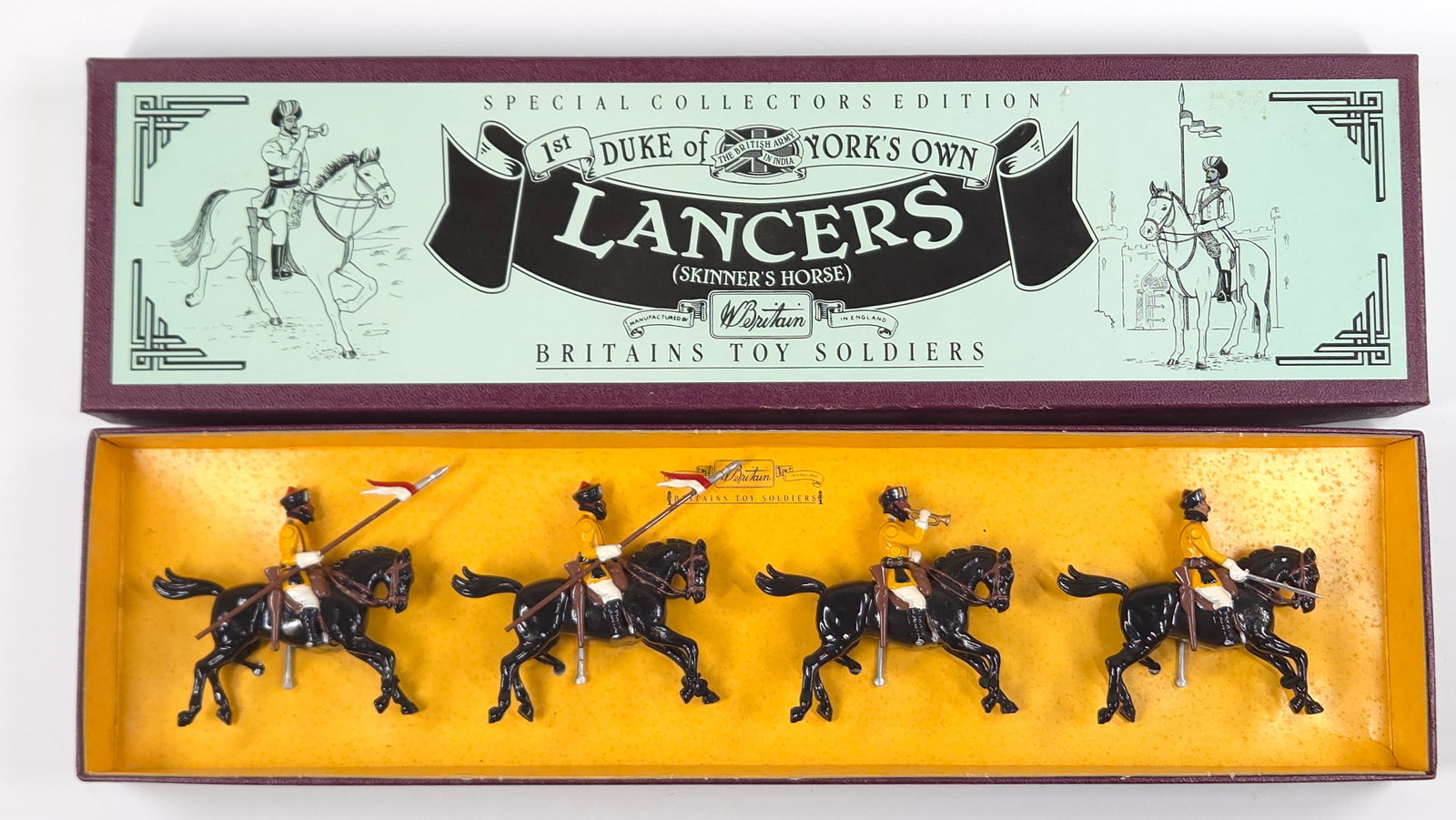 W. BRITAIN NO. 8834 1ST DUKE YORK'S OWN LANCERS: REMAINS IN VERY GOOD CONDITION WITH ORIGINAL BOX.