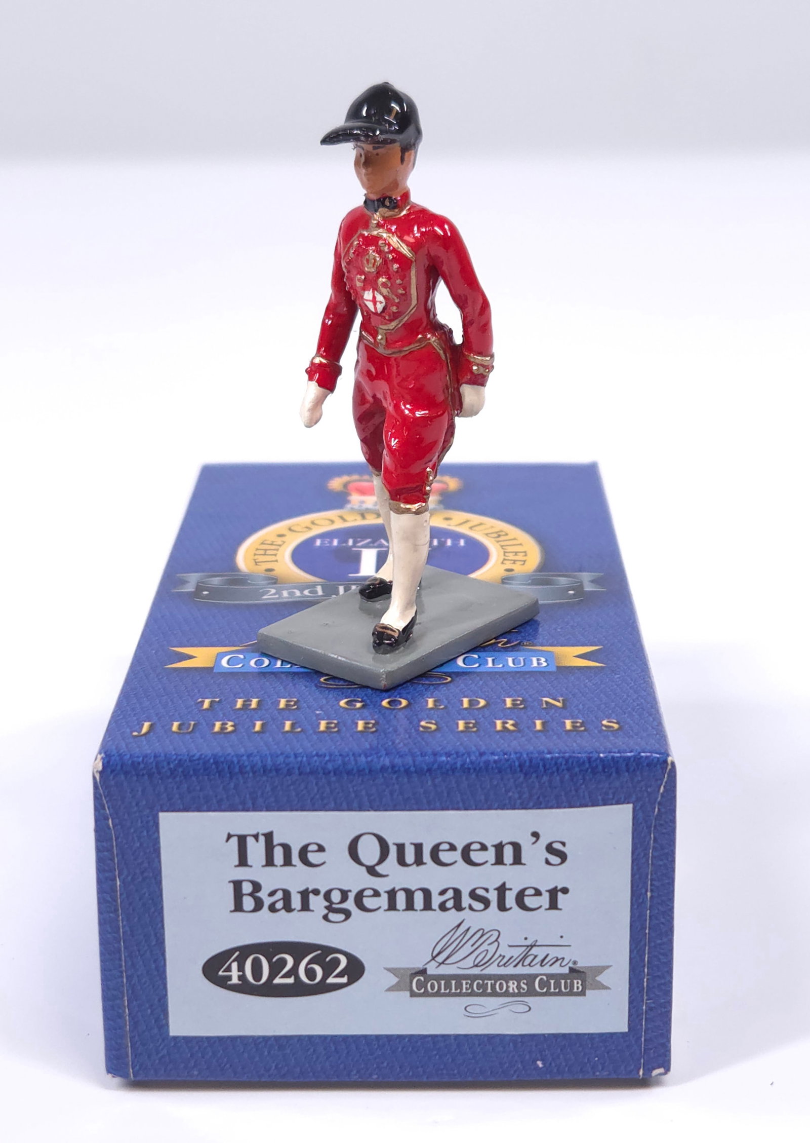 W. BRITAIN 40262 THE QUEEN'S BARGEMASTER: REMAINS IN VERY GOOD CONDITION WITH BOX.