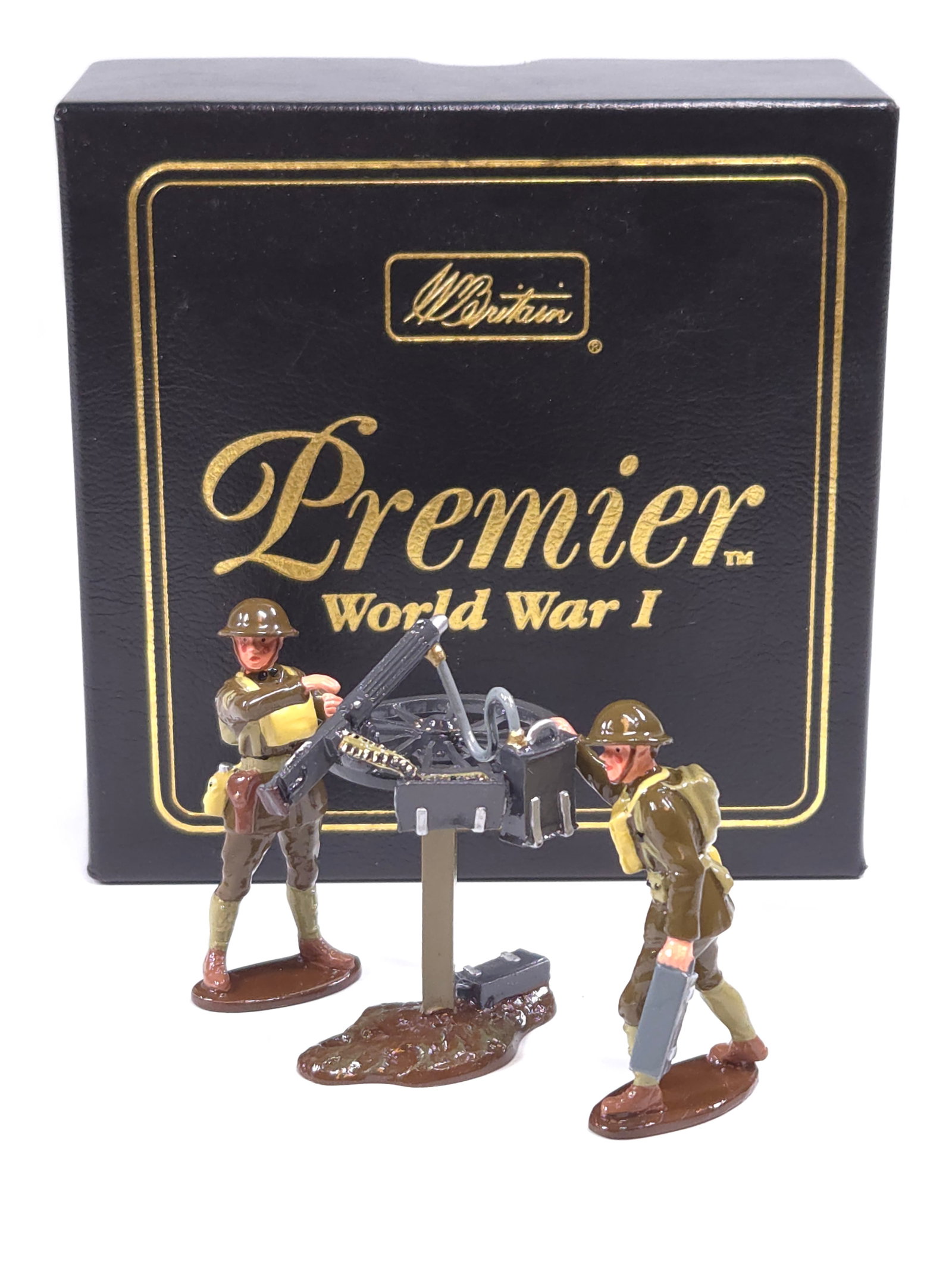 W. BRITAIN 41026 WWI VICKERS MACHINE GUN & 2 PIECE: SET REMAINS IN EXCELLENT CONDITION WITH BOX.