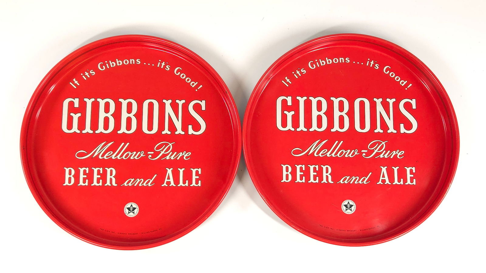2) GIBBONS ADVERTISING BEER TRAYS (1 of 6)