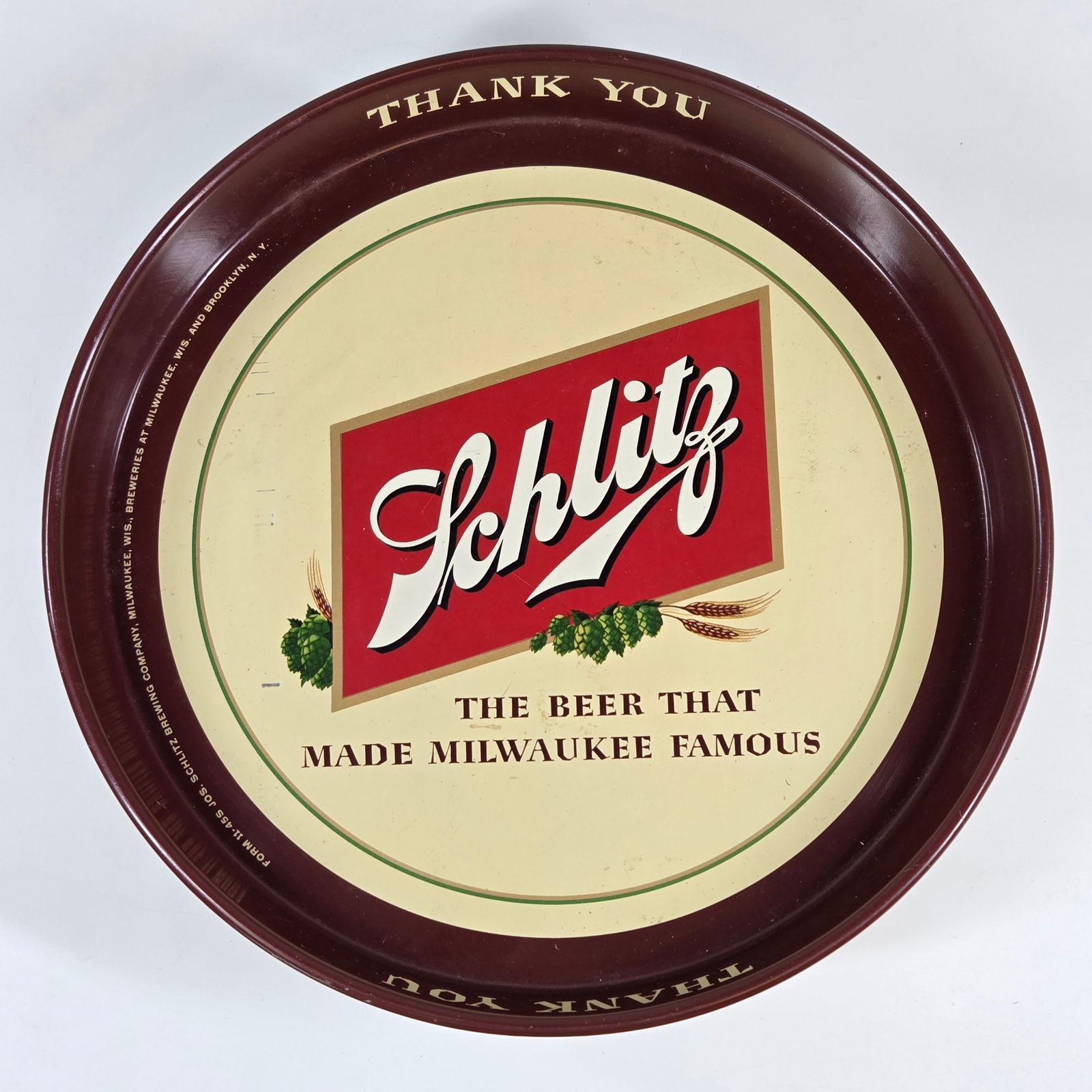 VINTAGE SCHLITZ "THANK YOU" ADVERTISING BEER TRAY (1 of 4)