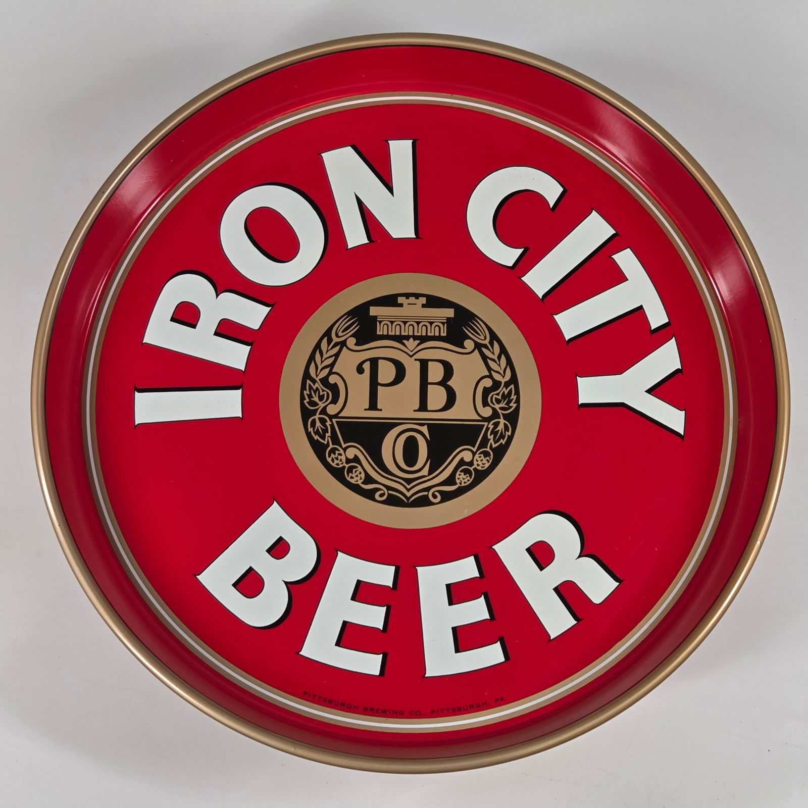 VINTAGE IRON CITY BEER ADVERTISING TRAY: REMAINS IN EXCELLENT NEW OLD STOCK CONDITION.