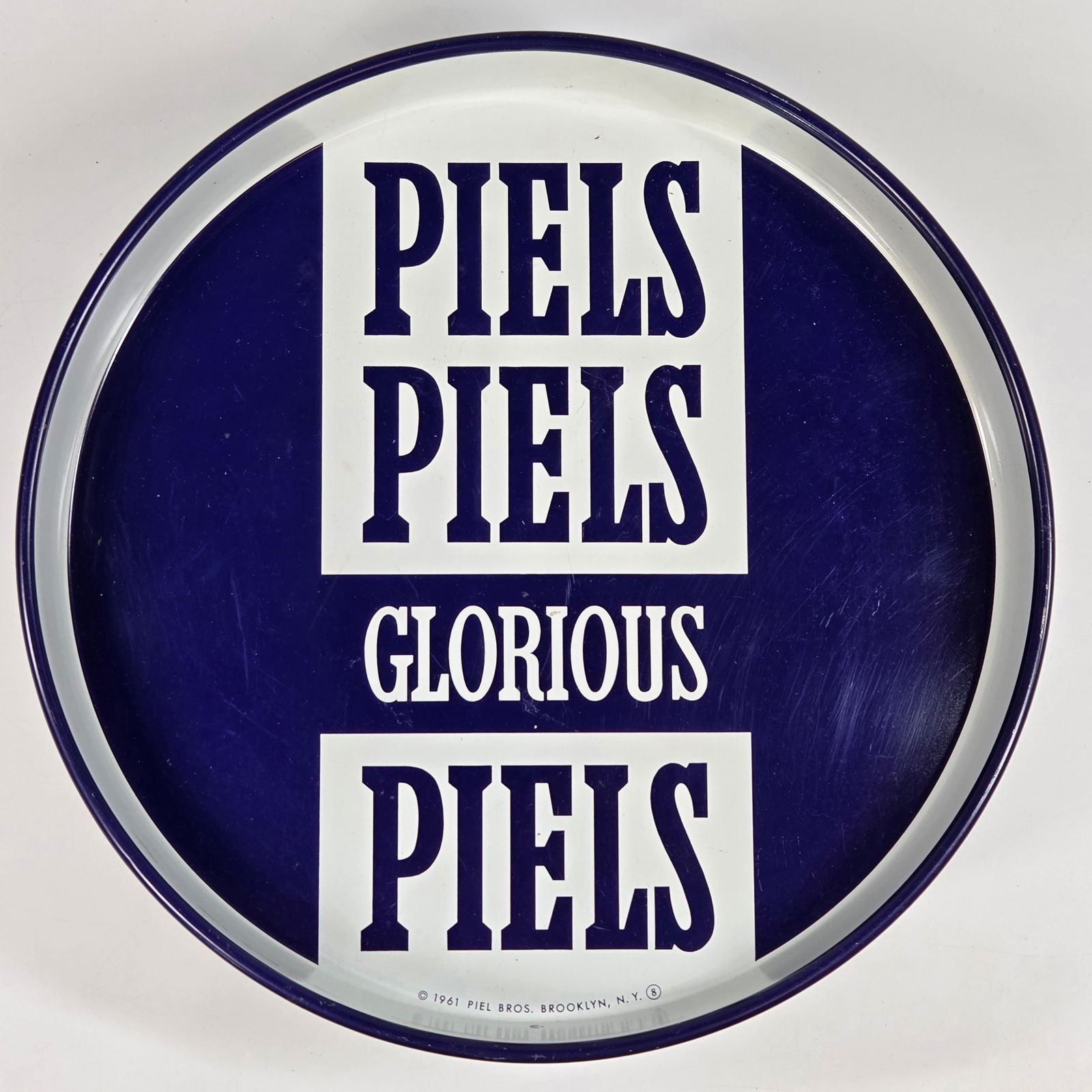 VINTAGE PIELS PIELS GLORIOUS PIELS ADVERTISING TRAY: REMAINS IN GOOD CONDITION, SHOWING SOME TYPICAL WEAR.