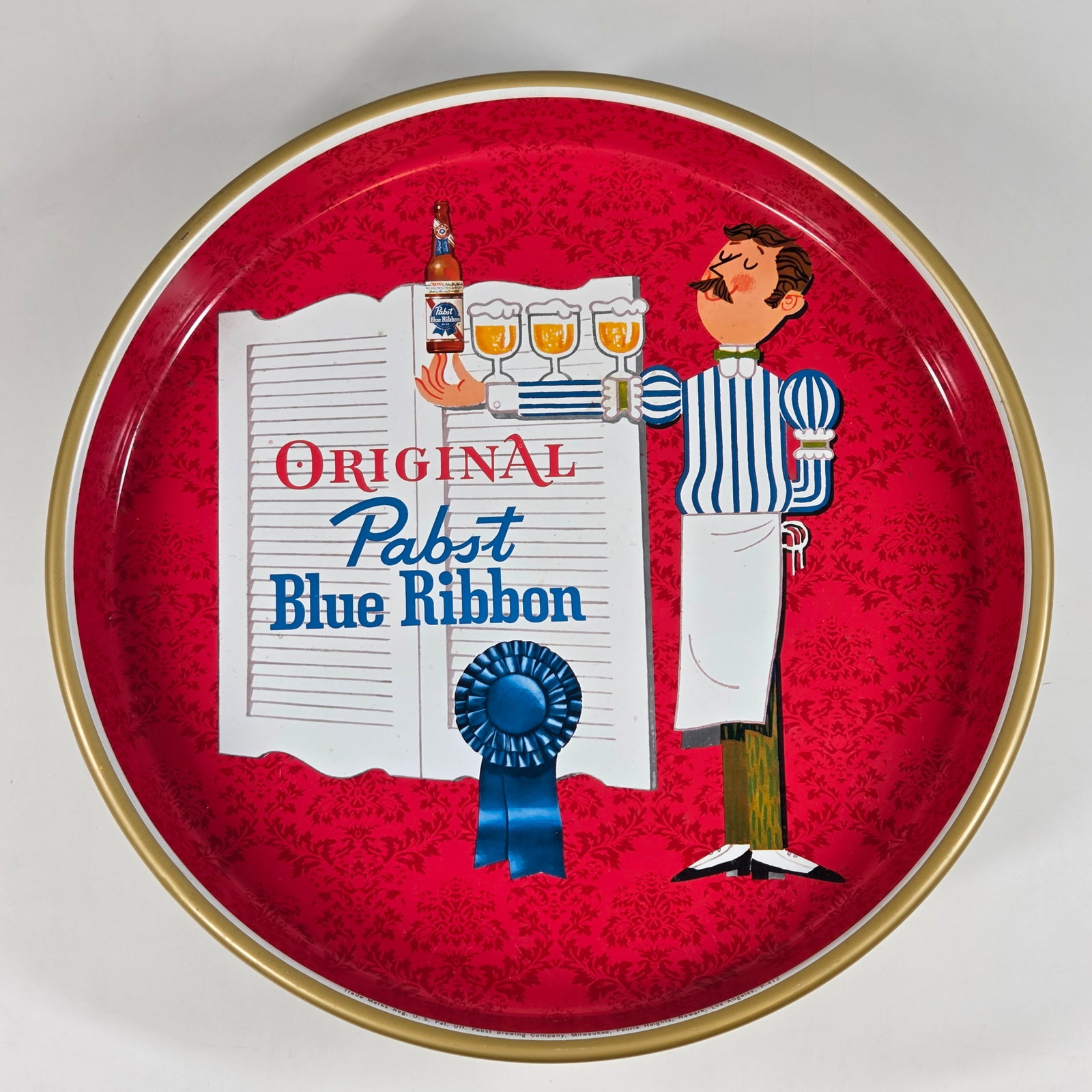 THE ORIGINAL PABST BLUE RIBBON BEER TRAY (1 of 4)
