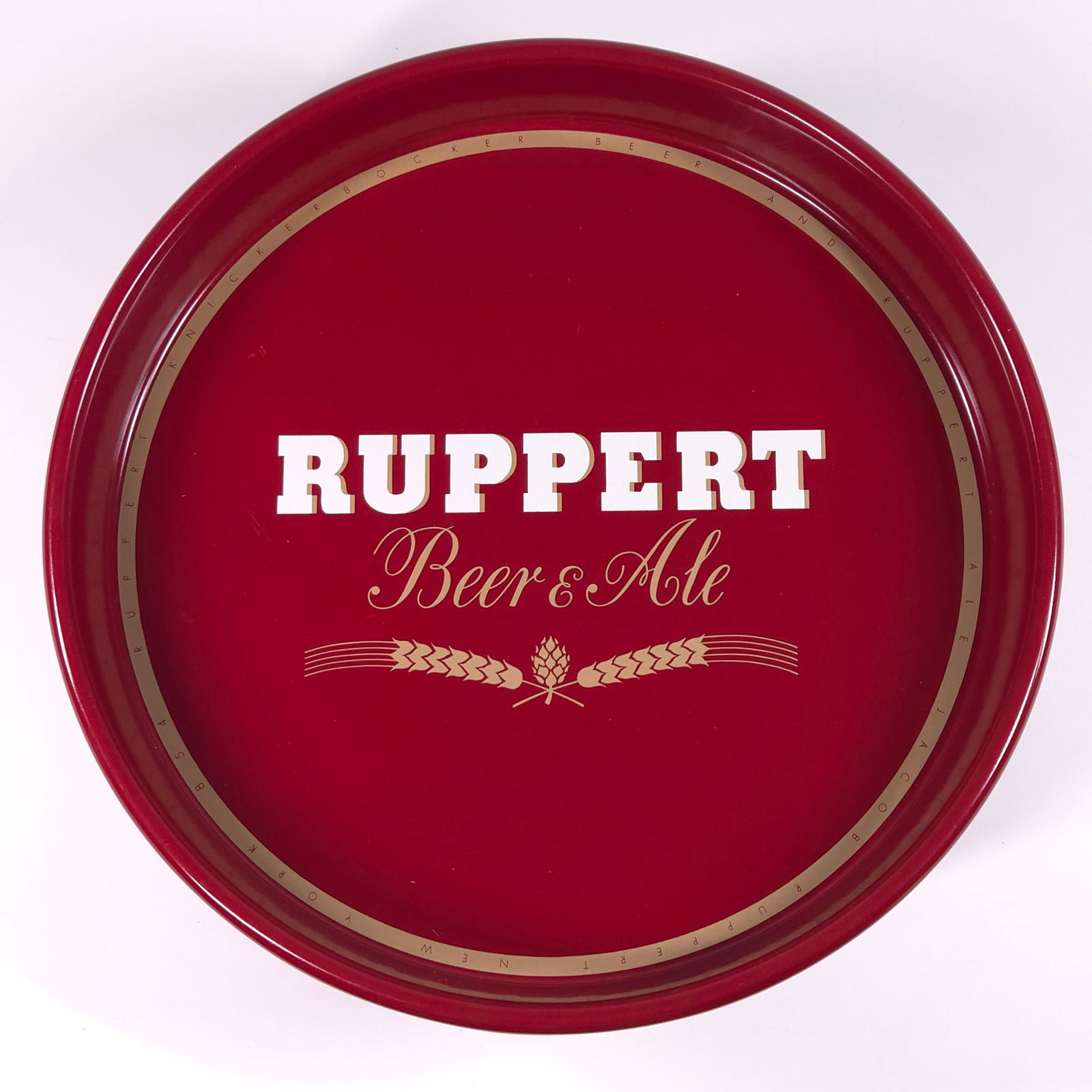 VINTAGE RED JACOB RUPPERT BEER & ALE ADVERTISING TRAY (1 of 4)