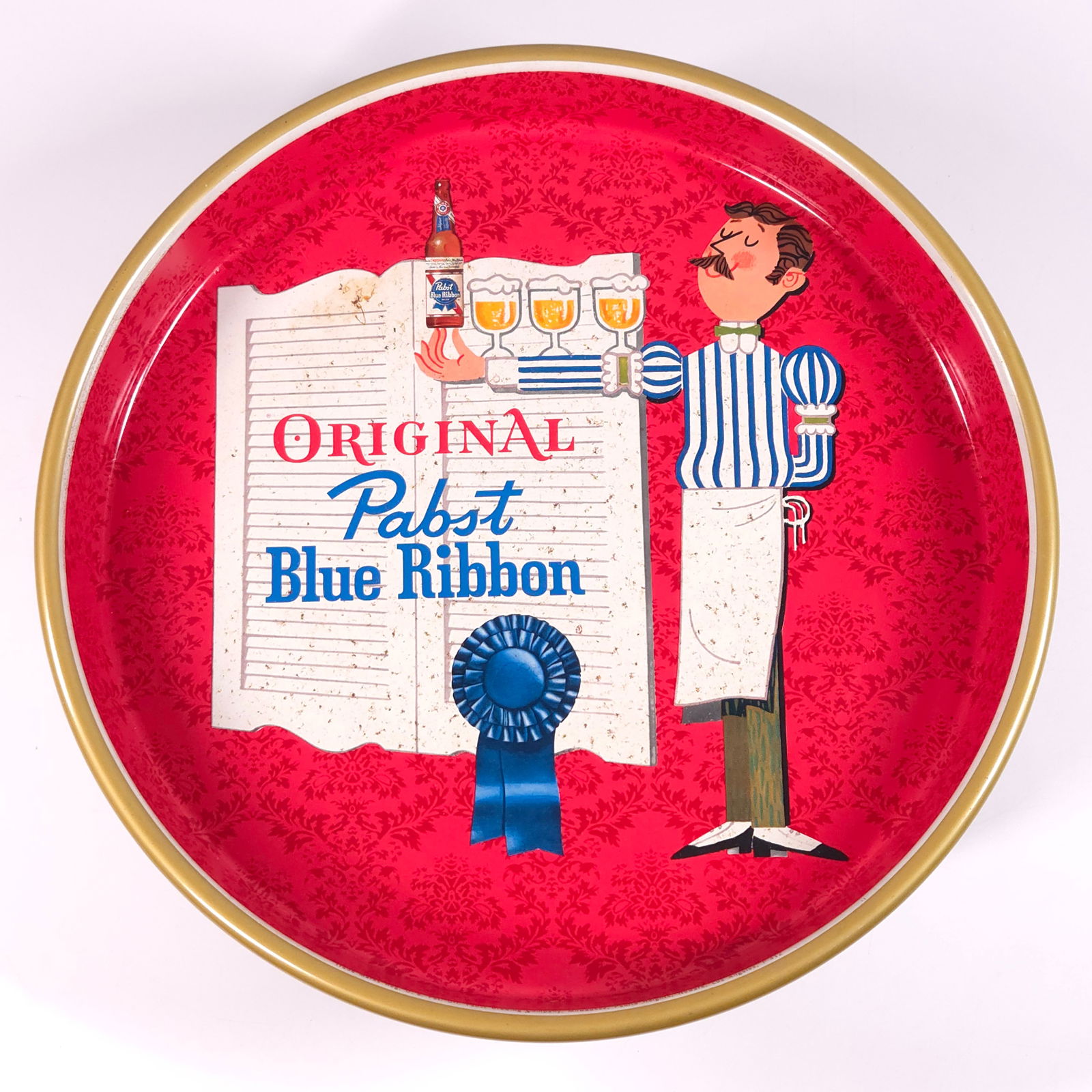 THE ORIGINAL PABST BLUE RIBBON BEER TRAY (1 of 3)