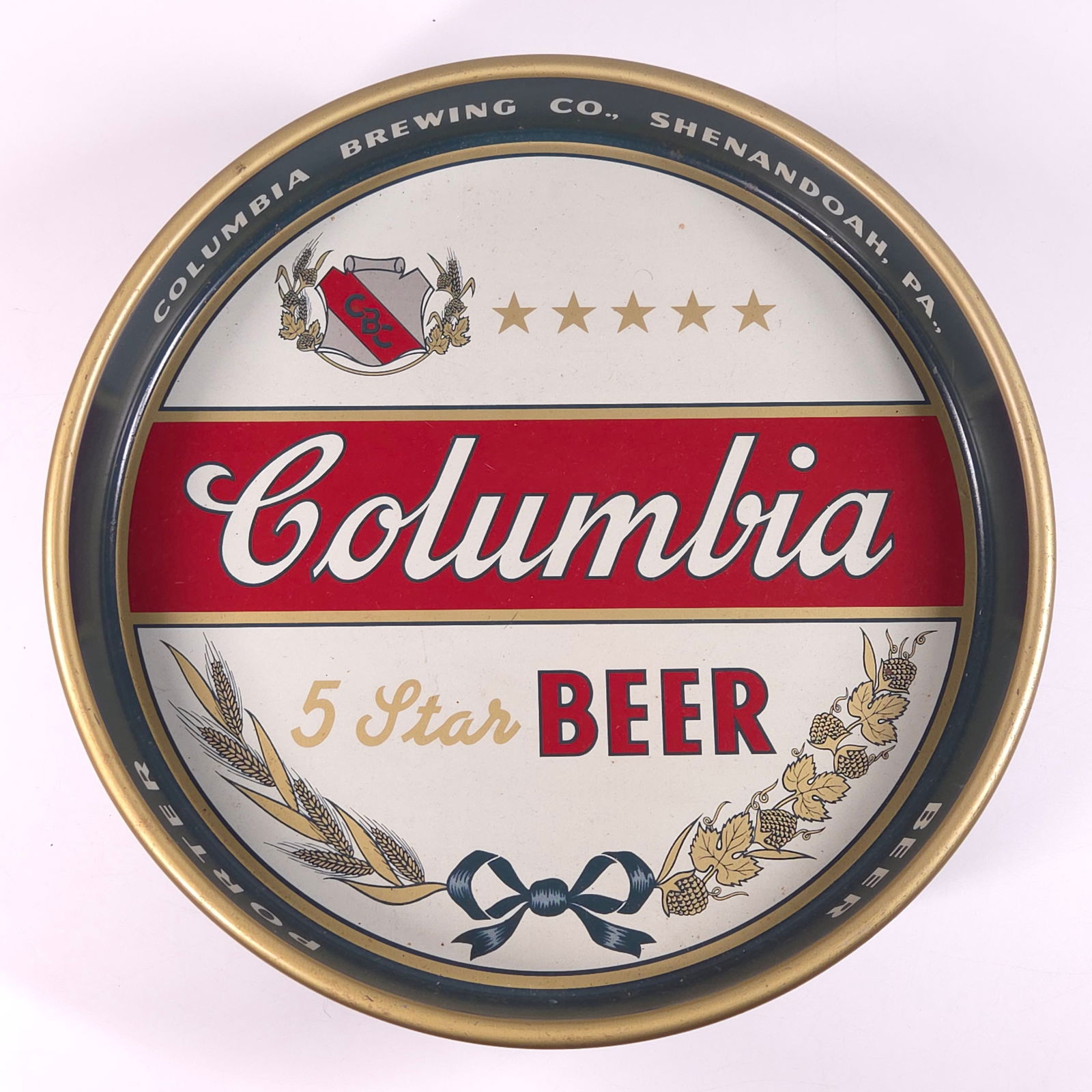 VINTAGE COLUMBIA BREWING CO. 5 STAR BEER TRAY (1 of 4)