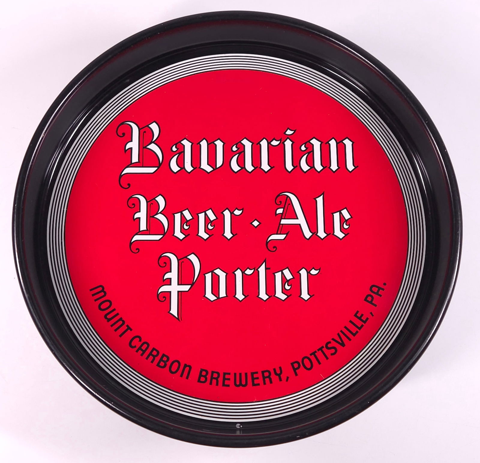 MOUNT CARBON BREWERY BAVARIAN BEER ADVERTISING TRAY: REMAINS IN GOOD CONDITION, SHOWING SOME TYPICAL WEAR.