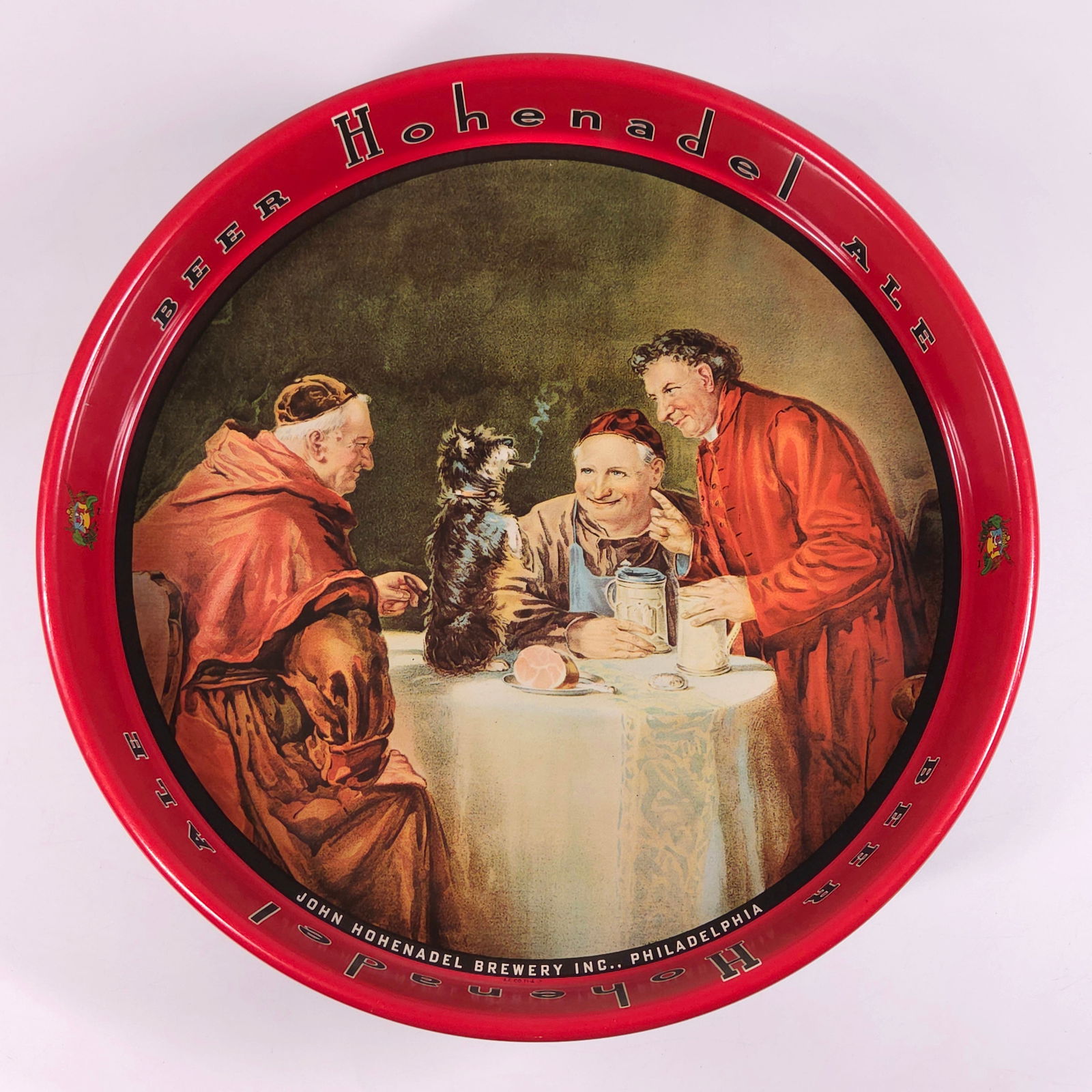JOHN HOHENADEL BREWERY INC. ADVERTISING TRAY: REMAINS IN GOOD CONDITION, SHOWING SOME TYPICAL WEAR.