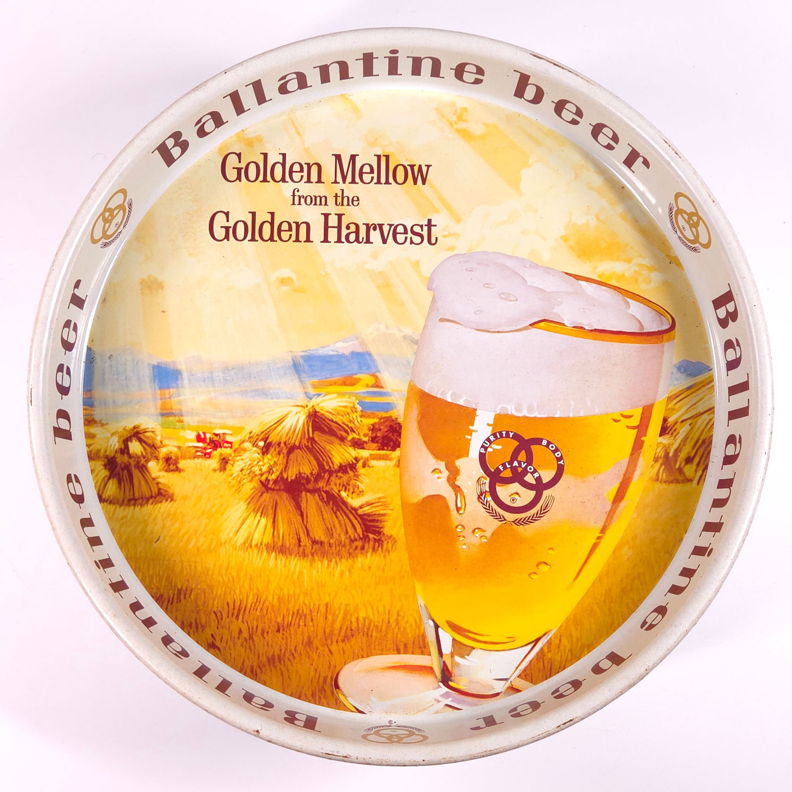 BALLANTINE BEER GOLD MELLOW ADVERTISING TRAY (1 of 4)
