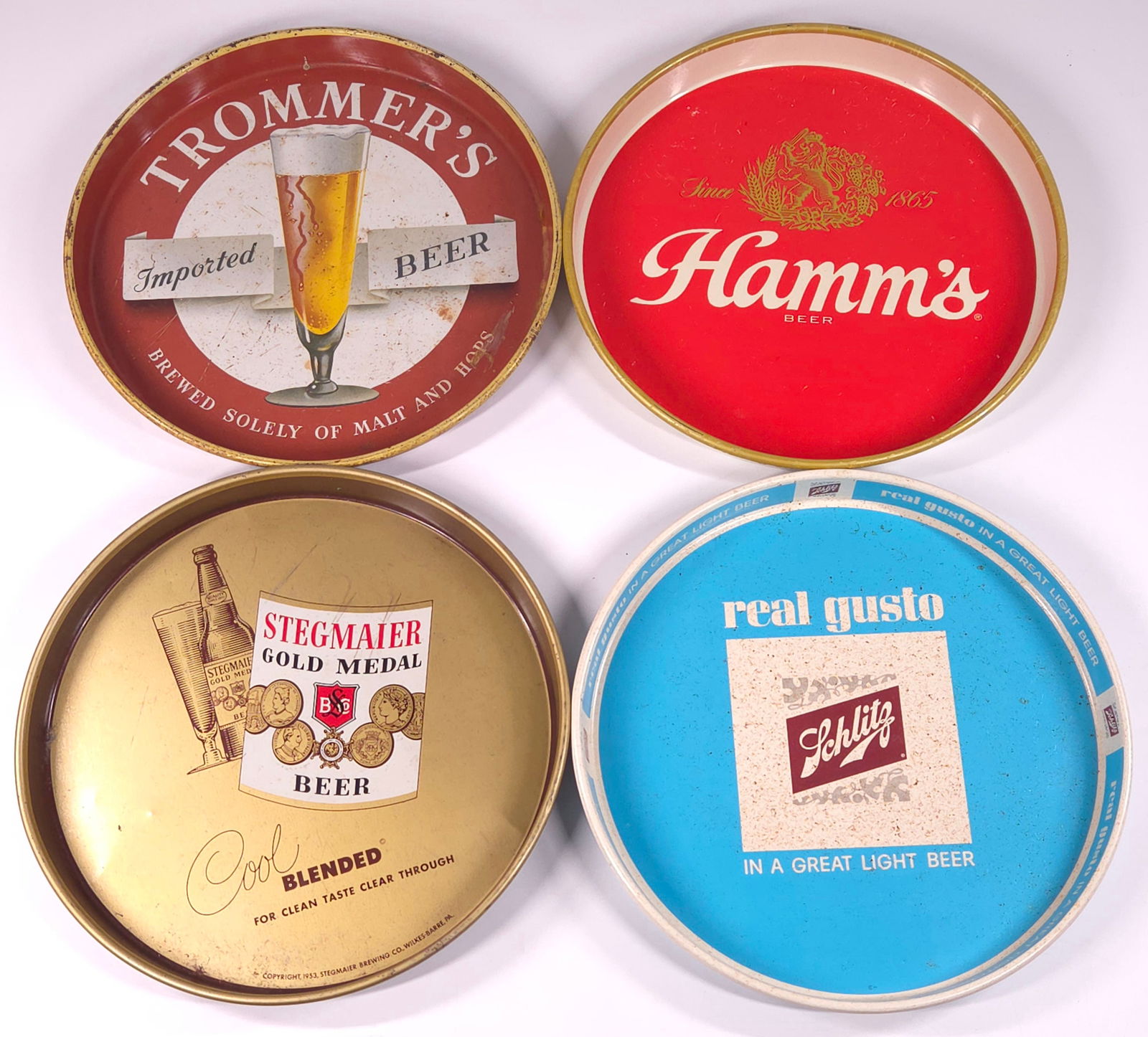 4) VARIOUS ADVERTISING BEER TRAYS (1 of 6)
