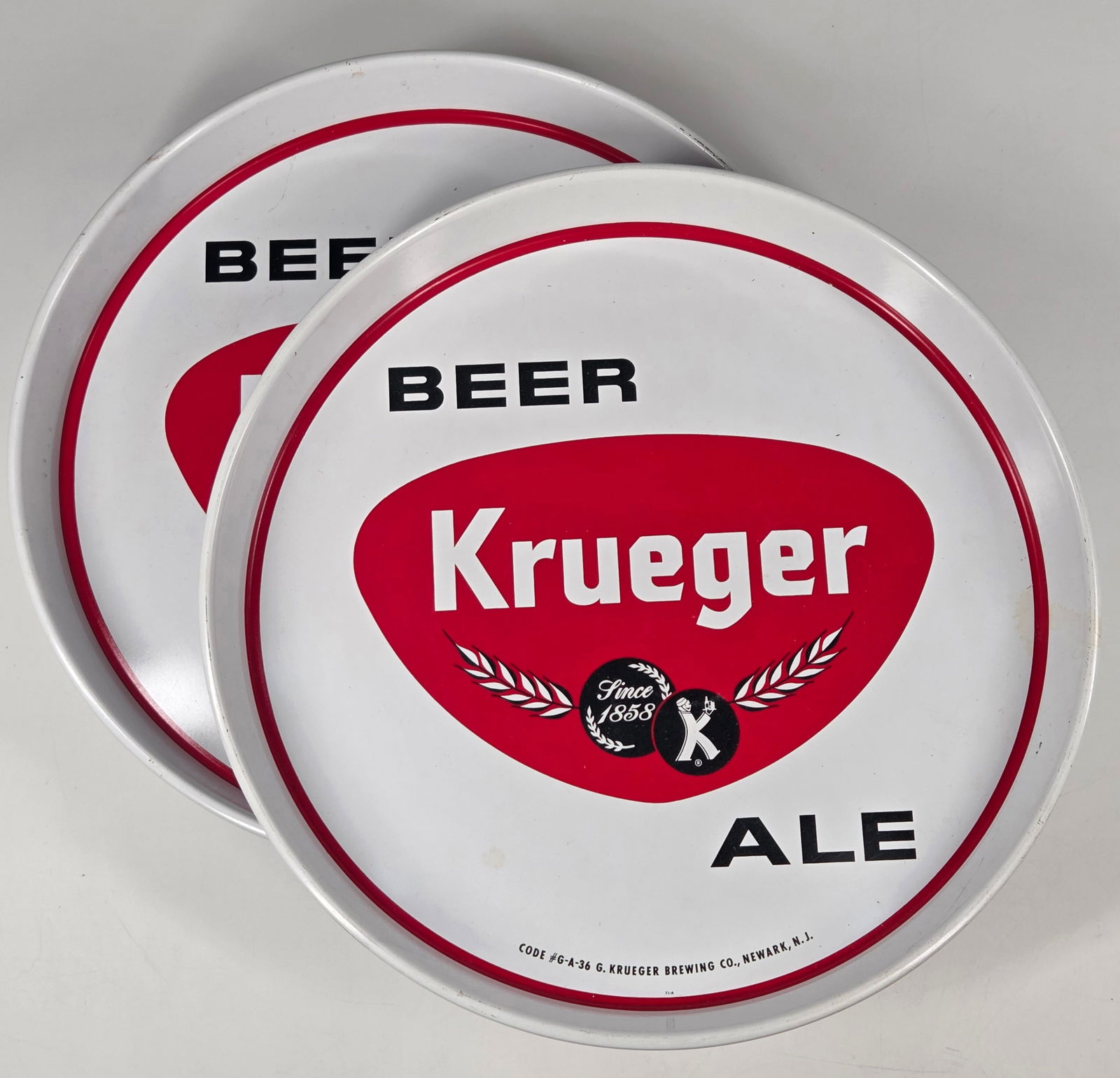 2) KRUEGER BEER & ALE ADVERTISING TRAYS (1 of 3)