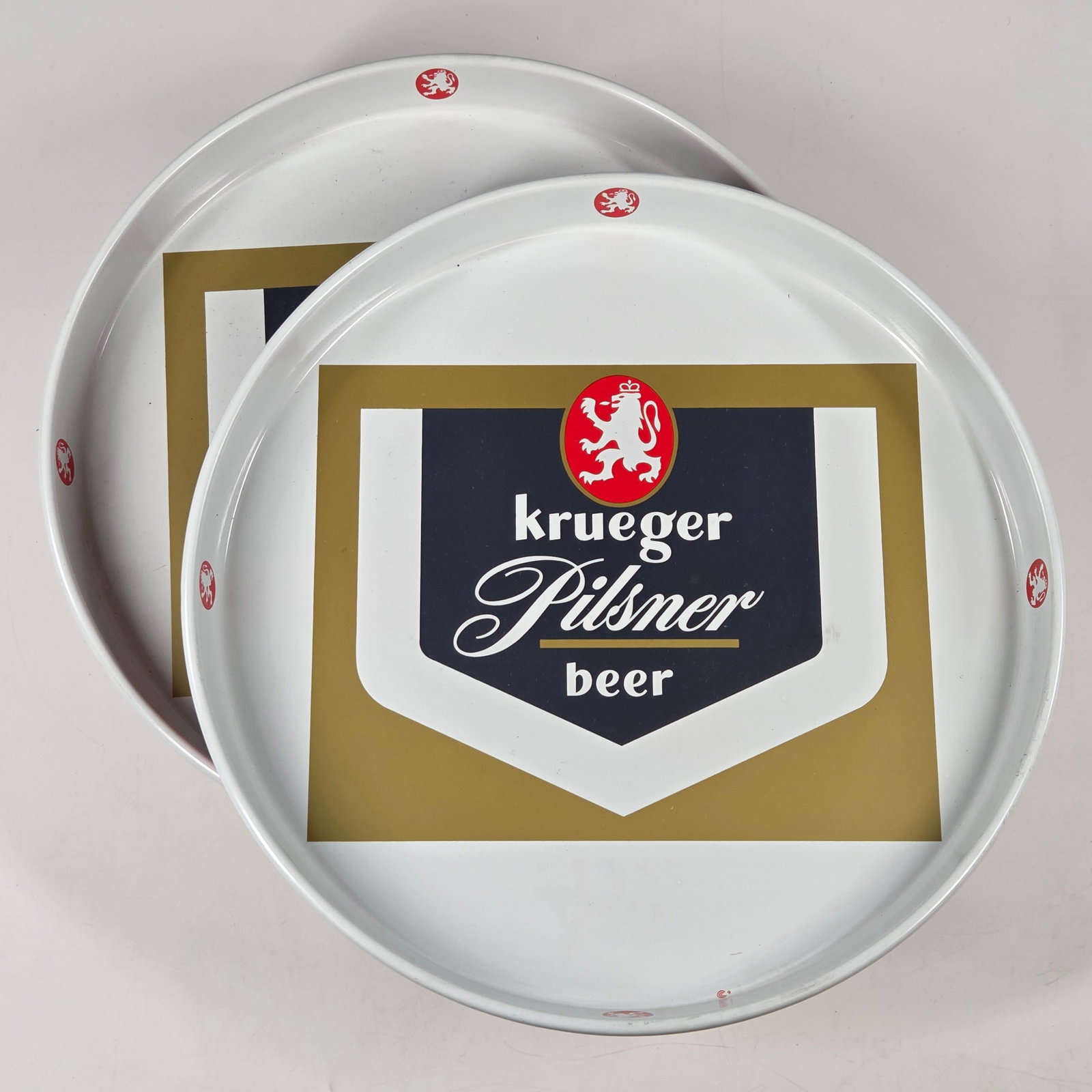 2) KRUEGER PILSNER BEER ADVERTISING TRAYS (1 of 3)