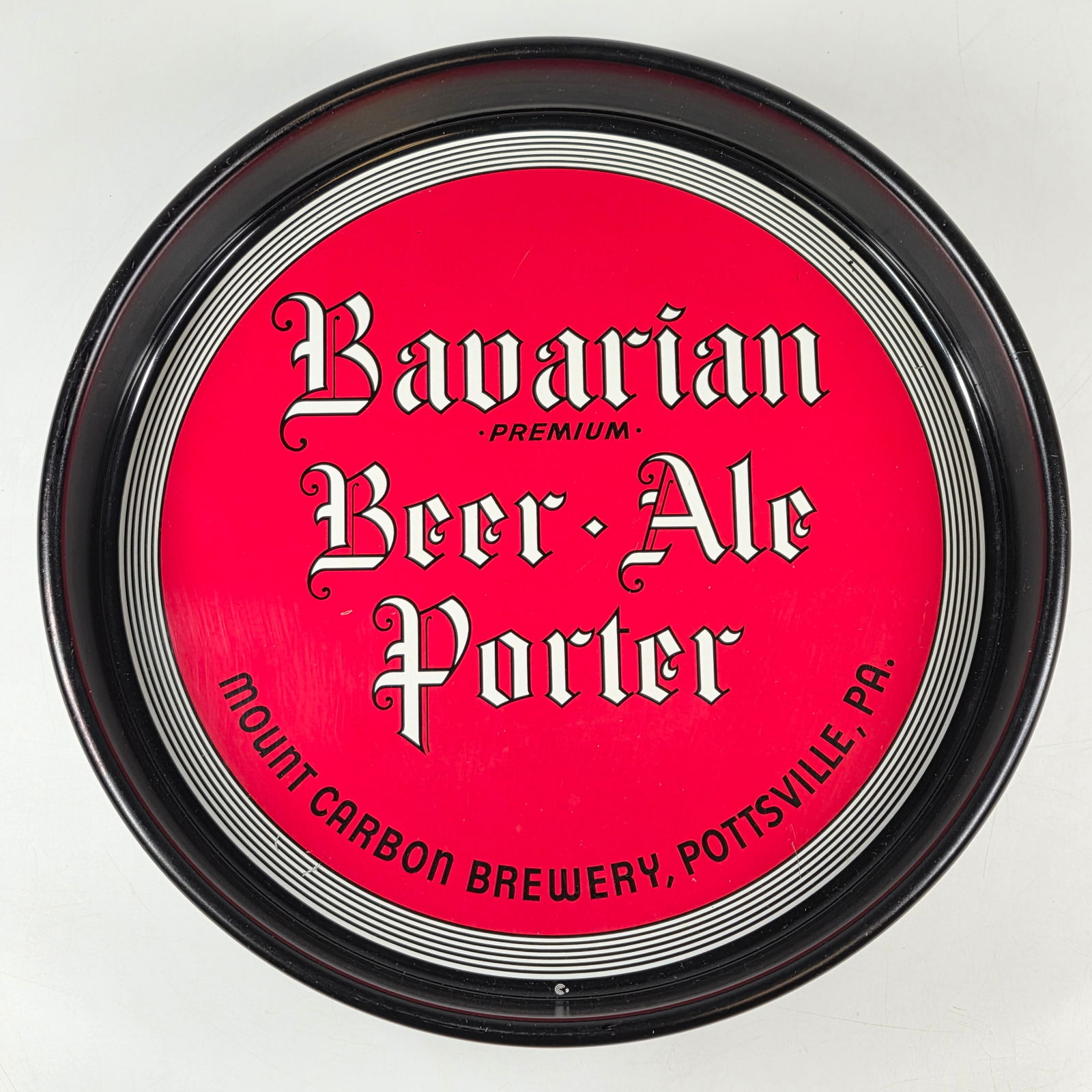 MOUNT CARBON BAVARIAN BEER ALE PORTER TRAY: REMAINS IN VERY GOOD CONDITION, SHOWING WEAR ON BACK.