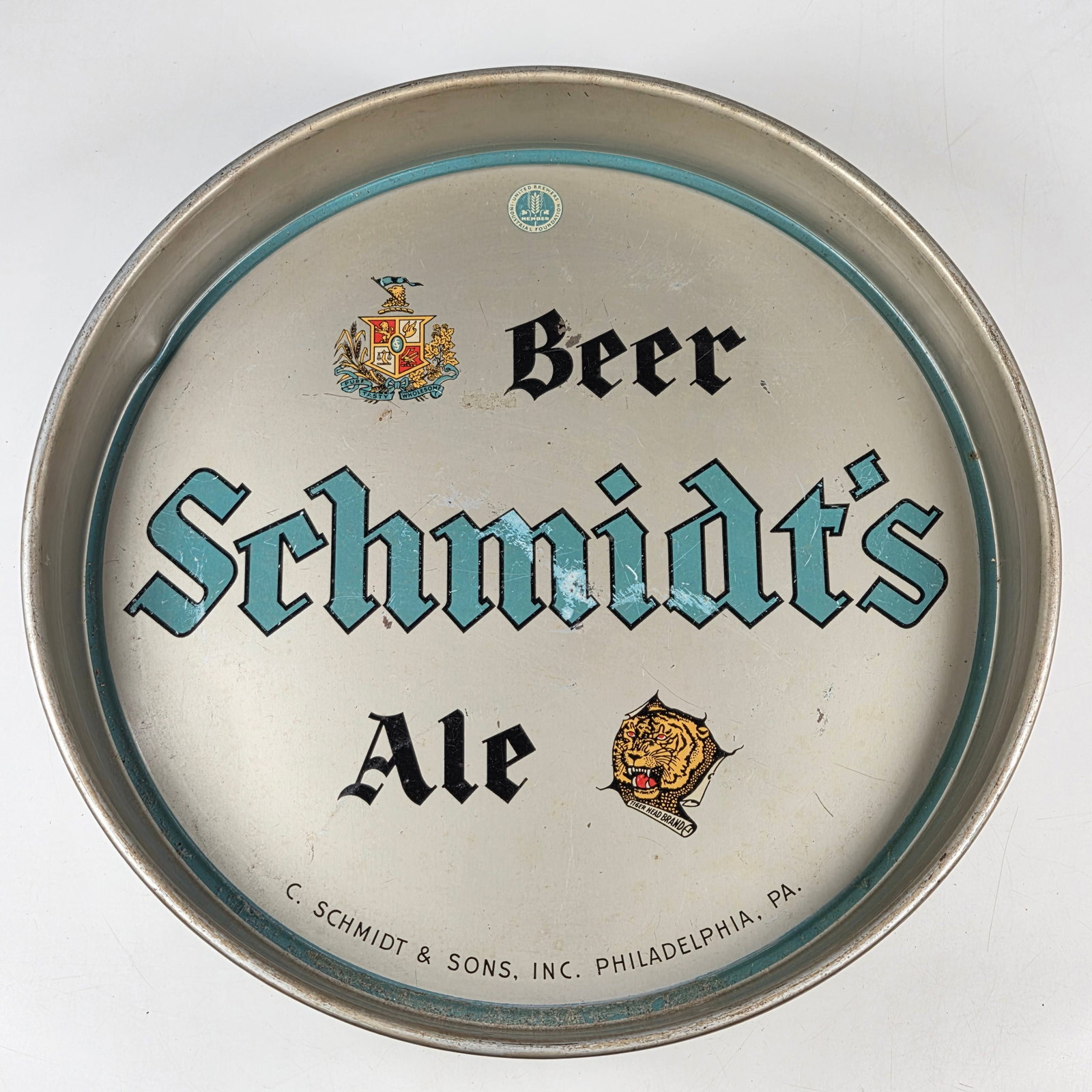 TIGER HEAD BRAND SCHMIDT'S ALE BEER TRAY (1 of 3)