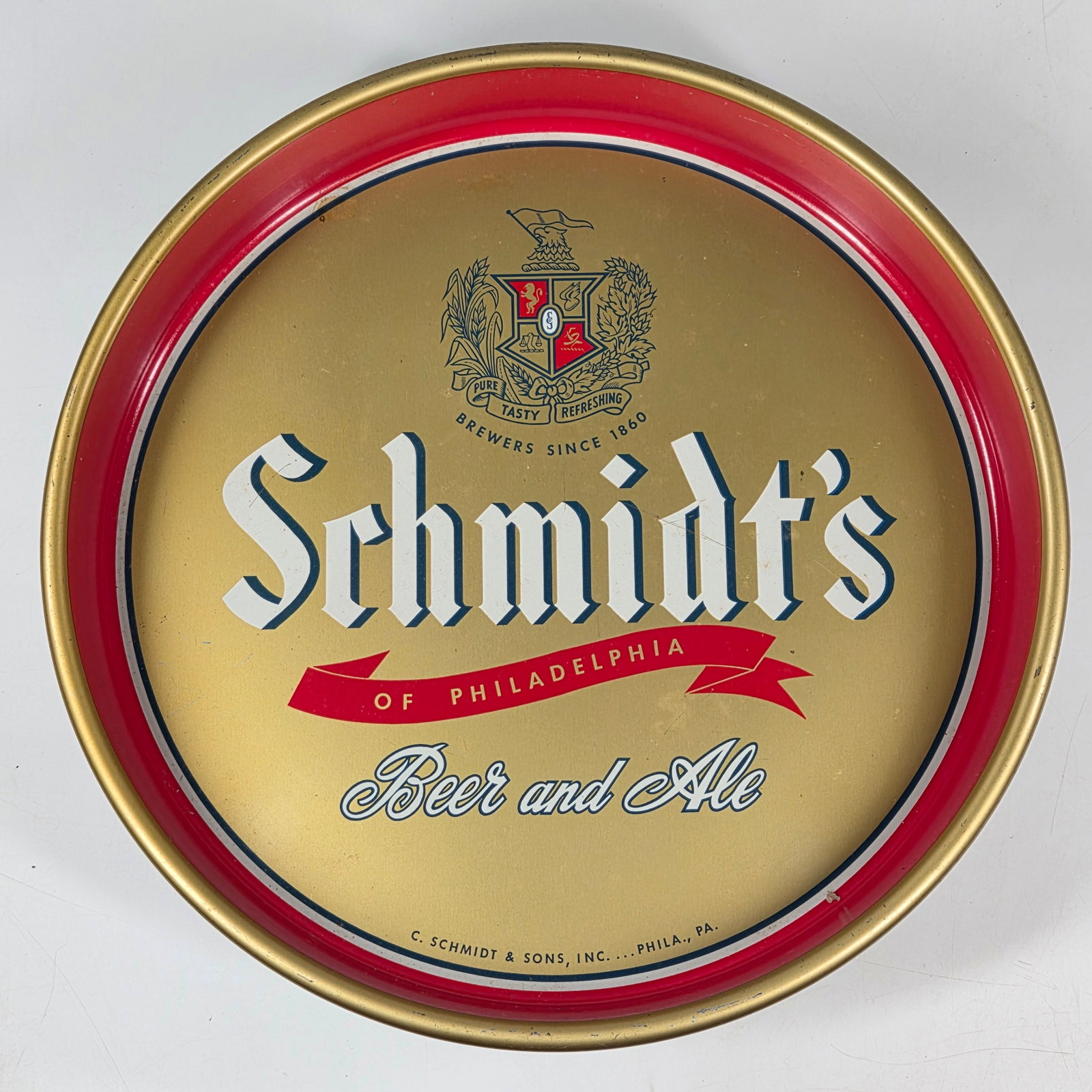 VINTAGE SCHMIDT'S BEER & ALE ADVERTISING TRAY (1 of 3)