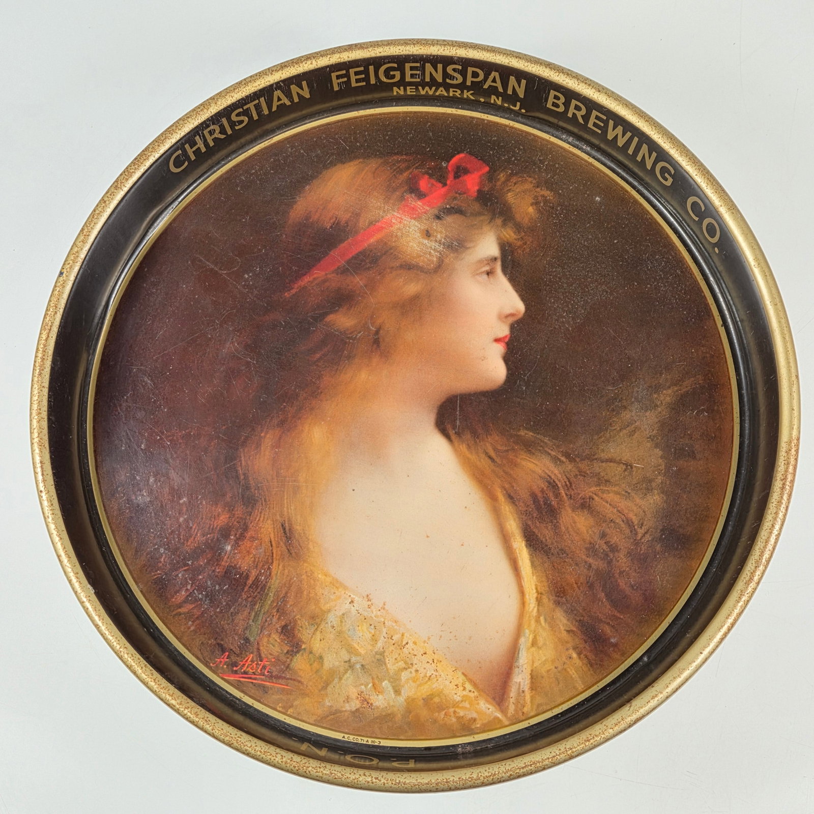 CHRISTIAN FEIGENSPAN BREWING CO. ADVERTISING TRAY (1 of 4)