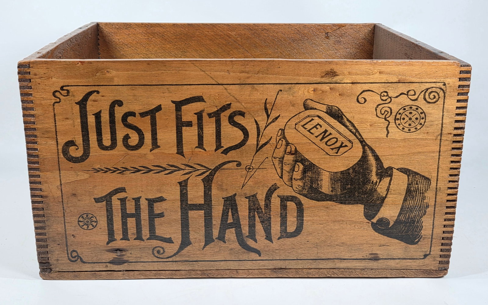 PROCTER & GAMBLE LENOX SOAP COUNTRY STORE WOOD BOX: REMAINS IN GOOD ORIGINAL CONDITION, SHOWING SOME TYPICAL WEAR. SIDES HAVE BEEN SHELLACKED.