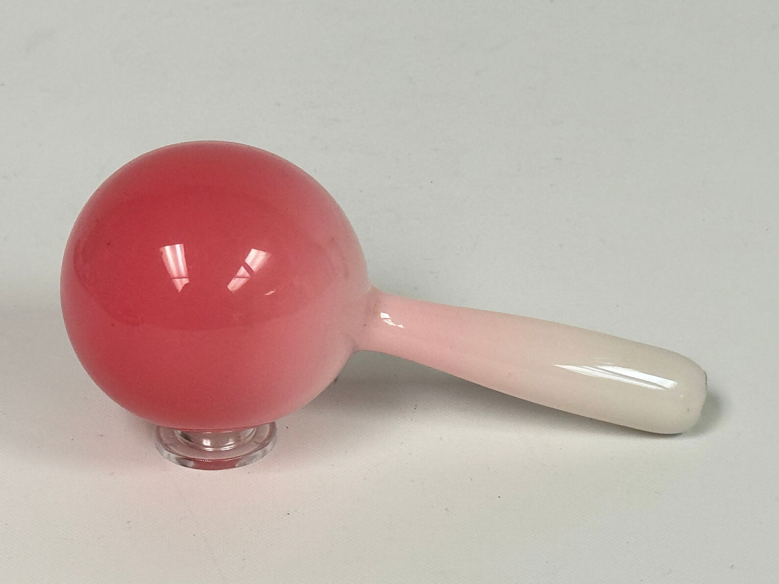 VICTORIAN PEACH BLOWN GLASS SOCK DARNER (1 of 4)