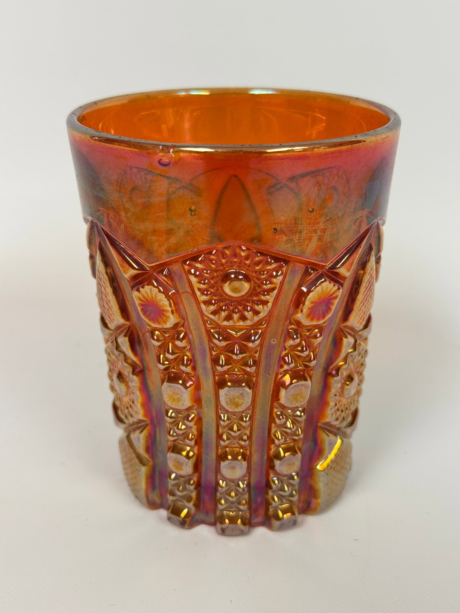 IMPERIAL CRAB CLAW MARIGOLD CARNIVAL GLASS TUMBLER (1 of 5)