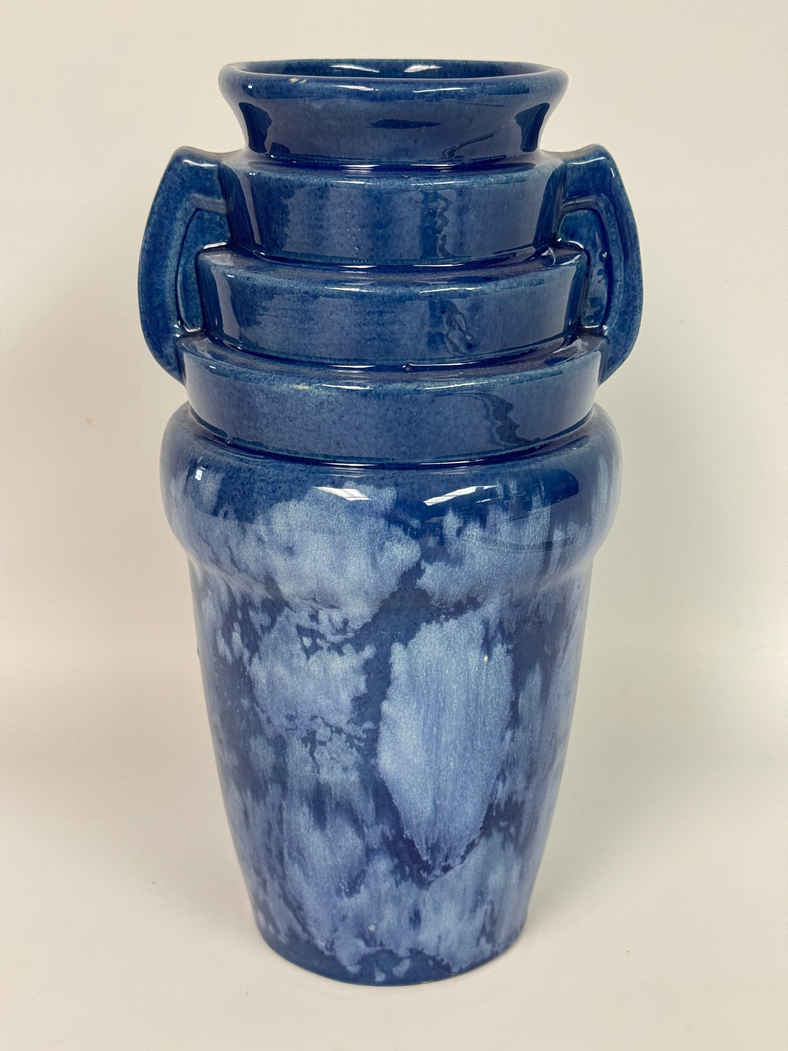 BRUSH McCOY ART DECO 11" BLUE ART POTTERY VASE (1 of 5)