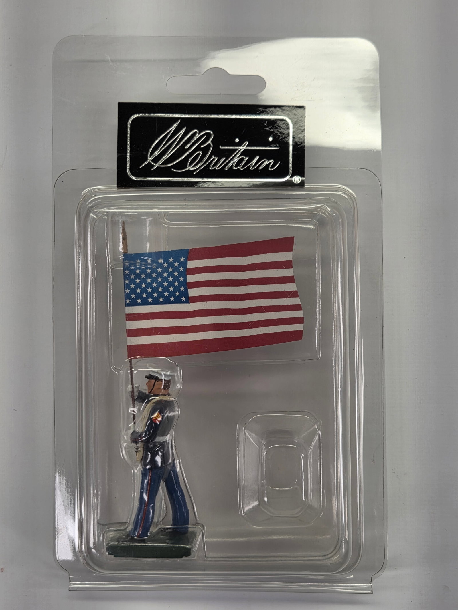 BRITAIN 43079 U.S. MARINE STANDARD BEARER US FLAG: REMAINS IN EXCELLENT CONDITION WITH BOX.