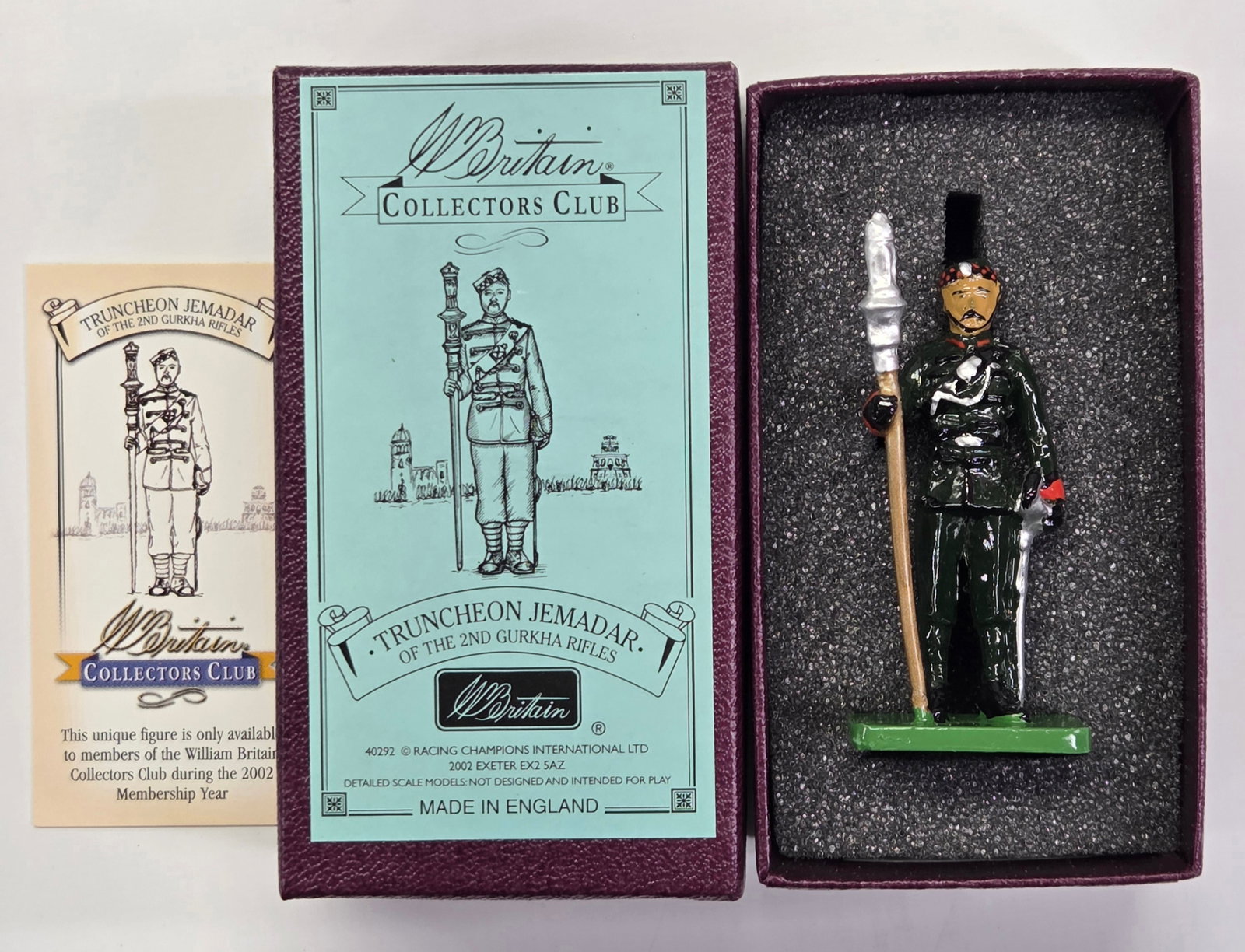 W BRITAIN CC TRUNCHEON JEMADAR 2ND GURKHA RIFLES: REMAINS IN EXCELLENT CONDITION WITH BOX.