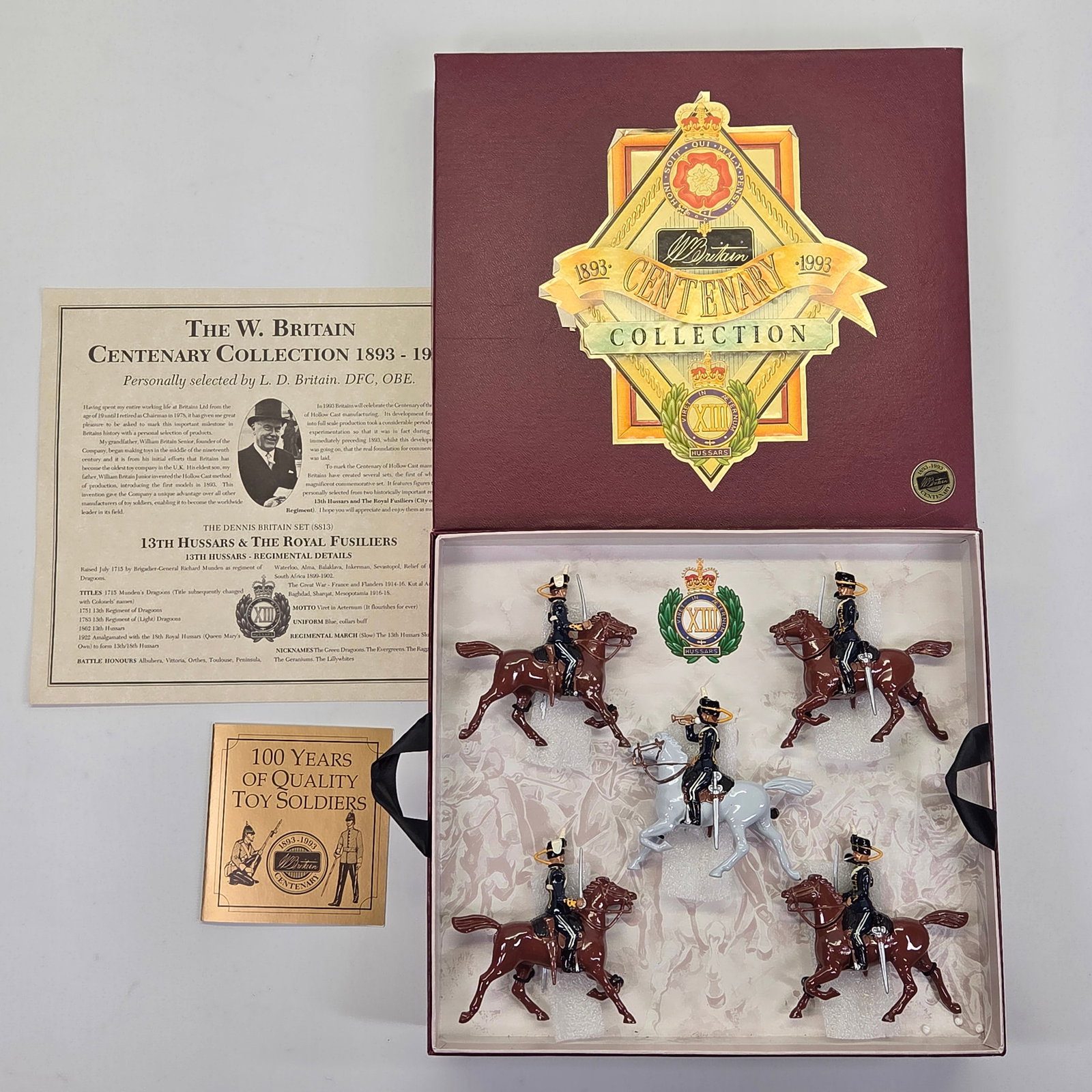 W. BRITAIN CENTENARY COLLECTION 13TH HUSSARS & THE ROYAL FUSILIERS (1 of 9)