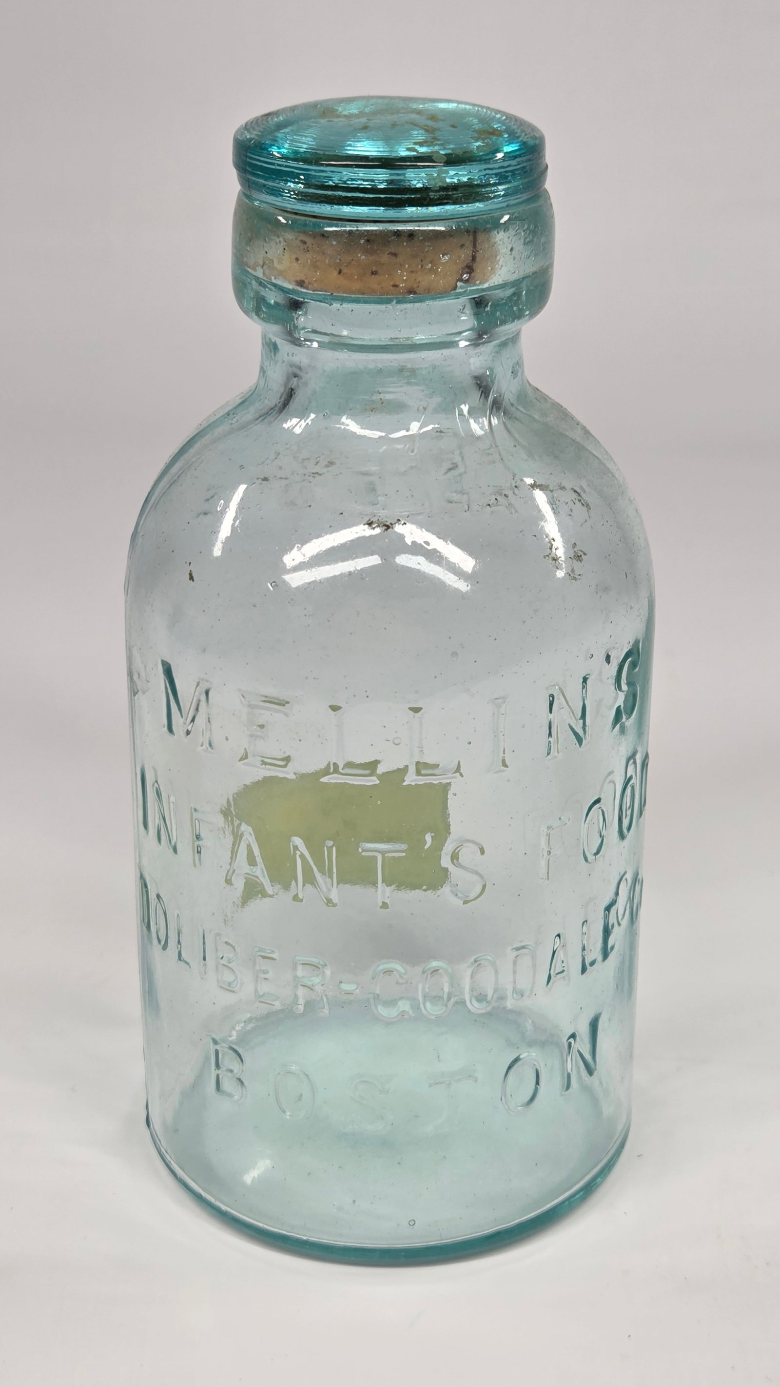 ANTIQUE GLASS MELLIN'S INFANTS FOOD JAR W/ LID (1 of 4)