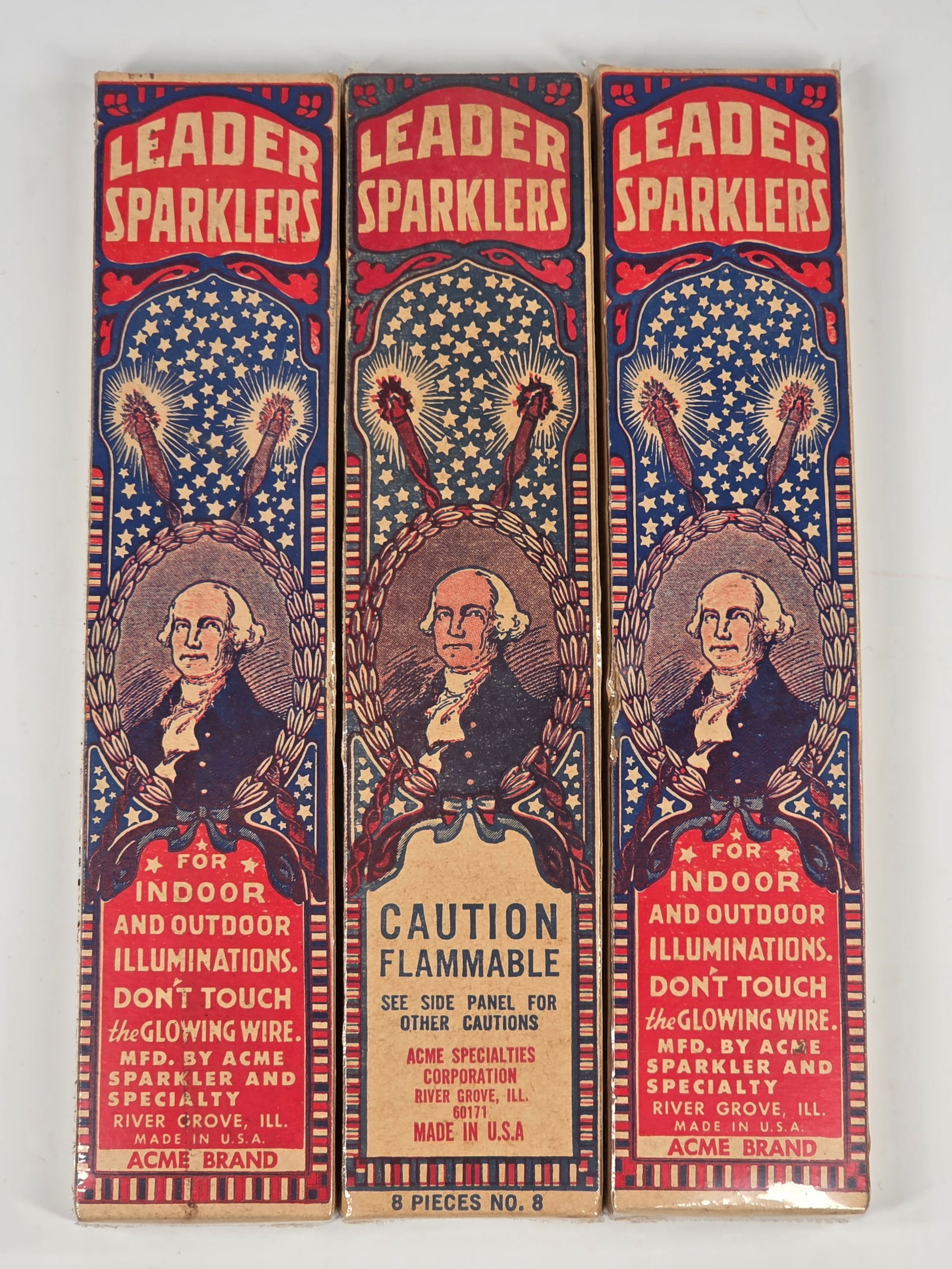 3) LEADER GEORGE WASHINGTON SPARKLERS BOXES (1 of 2)