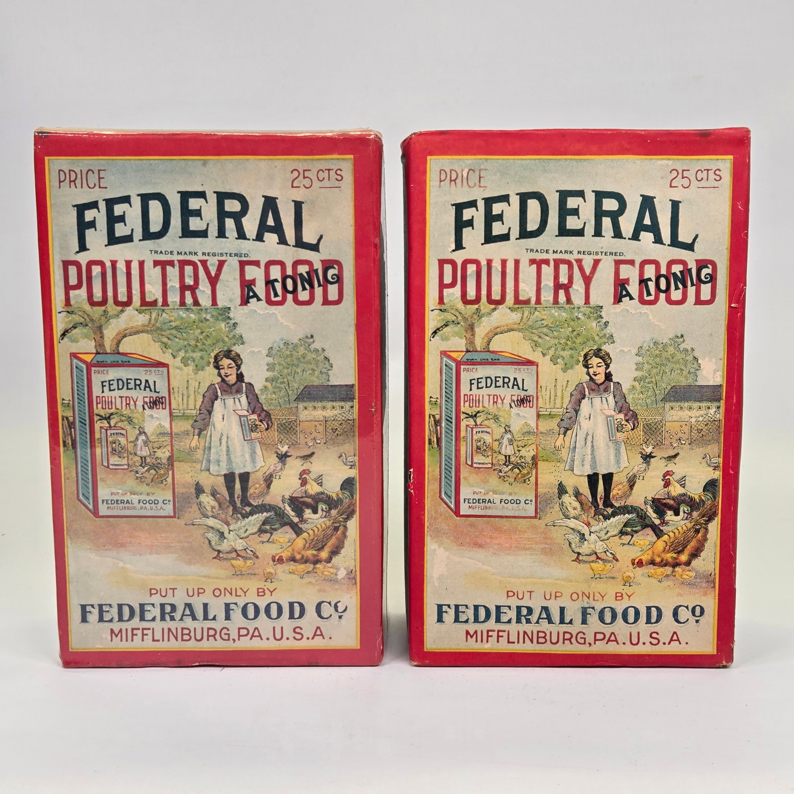 2) FEDERAL POULTRY FOOD TONIC COUNTRY STORE BOXES (1 of 5)