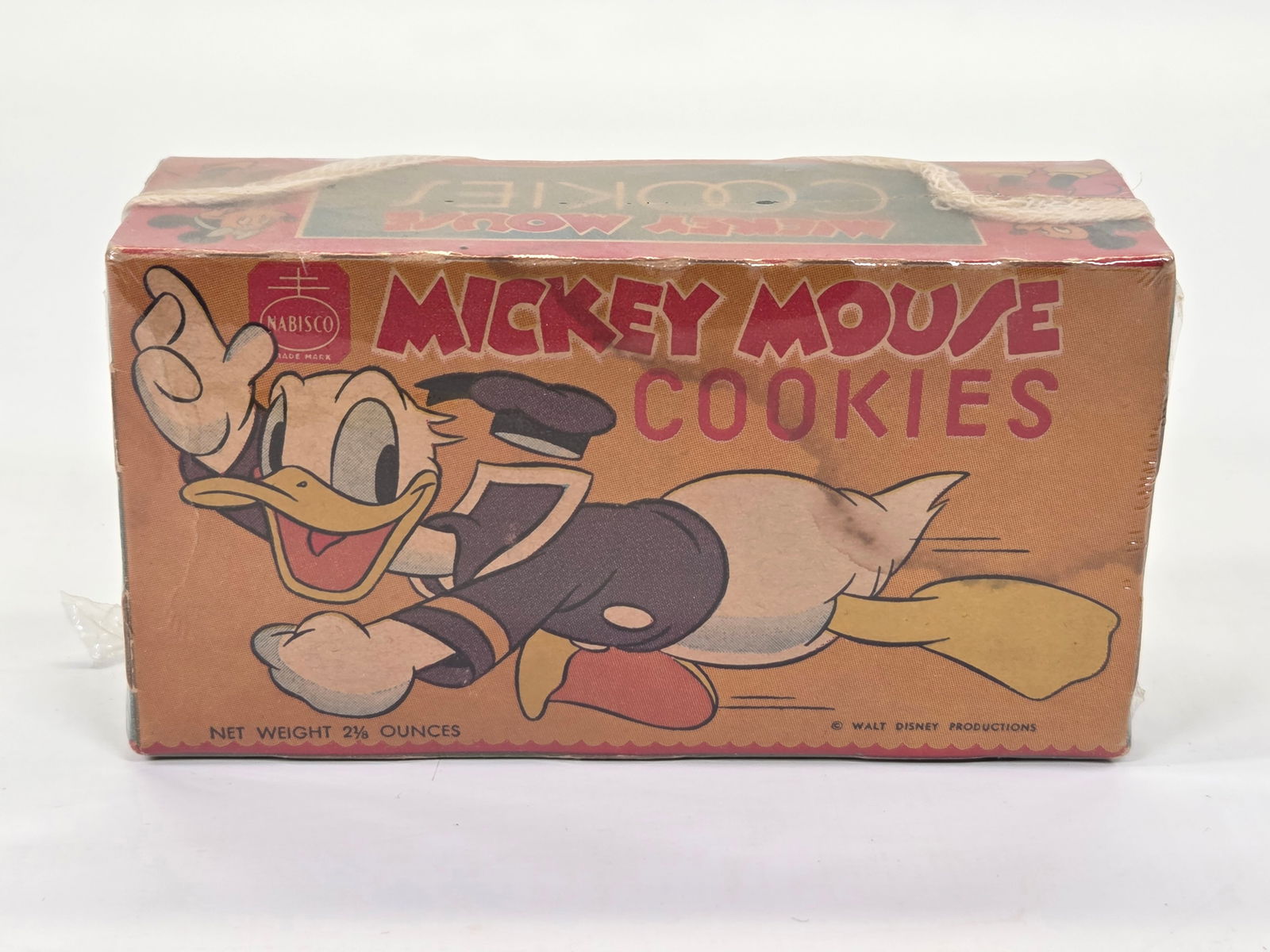 NABISCO MICKEY MOUSE COOKIES EMPTY BOX: REMAINS IN GOOD CONDITION, SHOWING SOME TYPICAL WEAR. EMPTY.