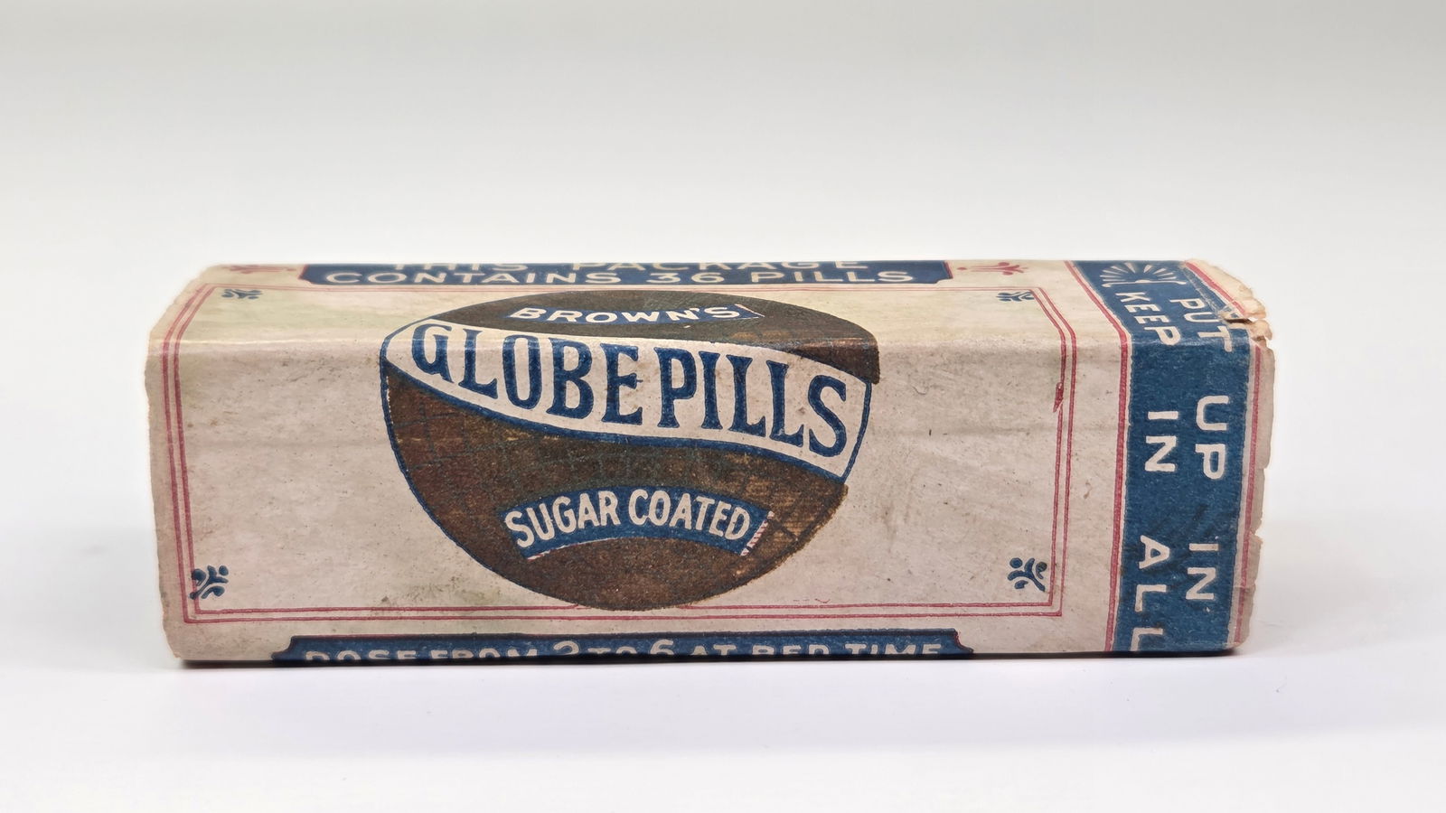 L. BROWN SUGAR COATED GLOBE PILLS BOTTLE W/ BOX (1 of 6)