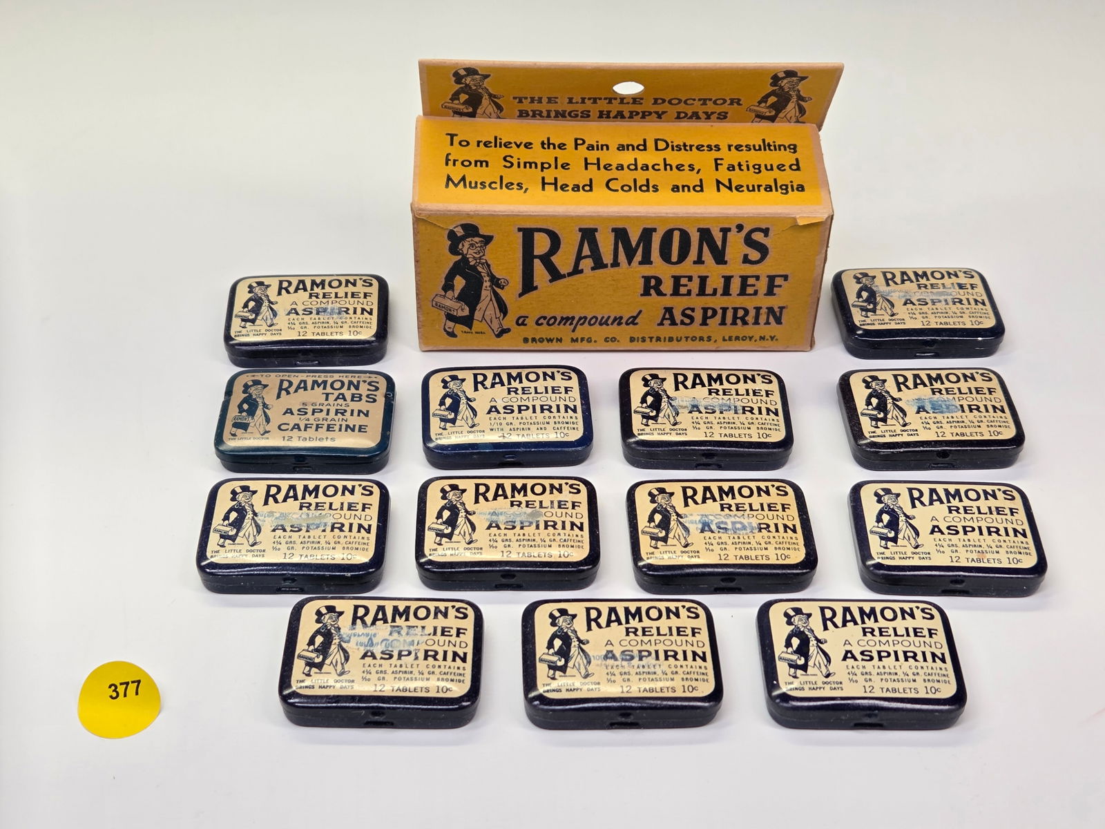 RAMON'S RELIEF ASPIRIN TINS W/ DISPLAY BOX (1 of 5)