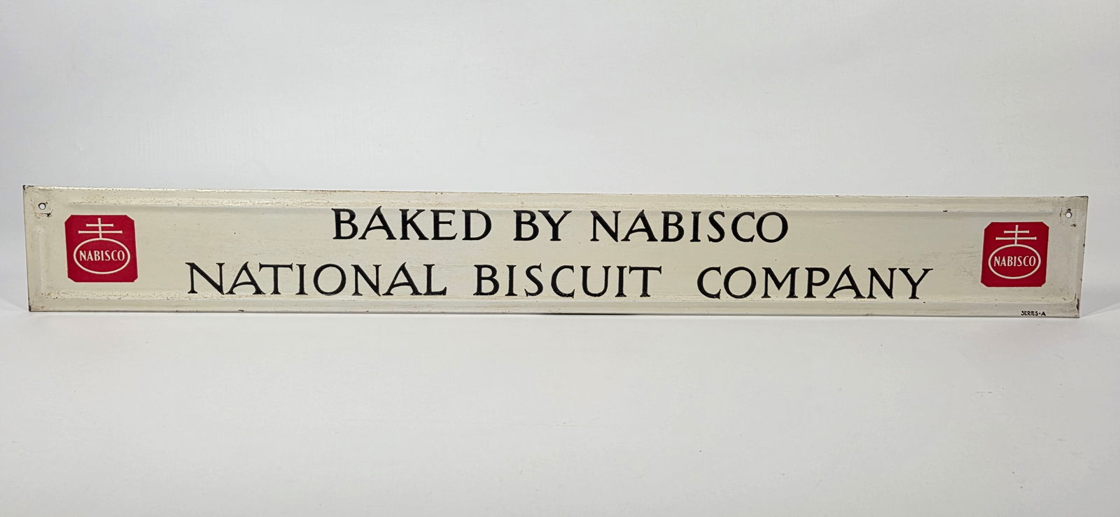 METAL NATIONAL BISCUIT COMPANY NABISCO SIGN: REMAINS IN VERY GOOD CONDITION, SHOWING ONLY SOME TYPICAL WEAR.