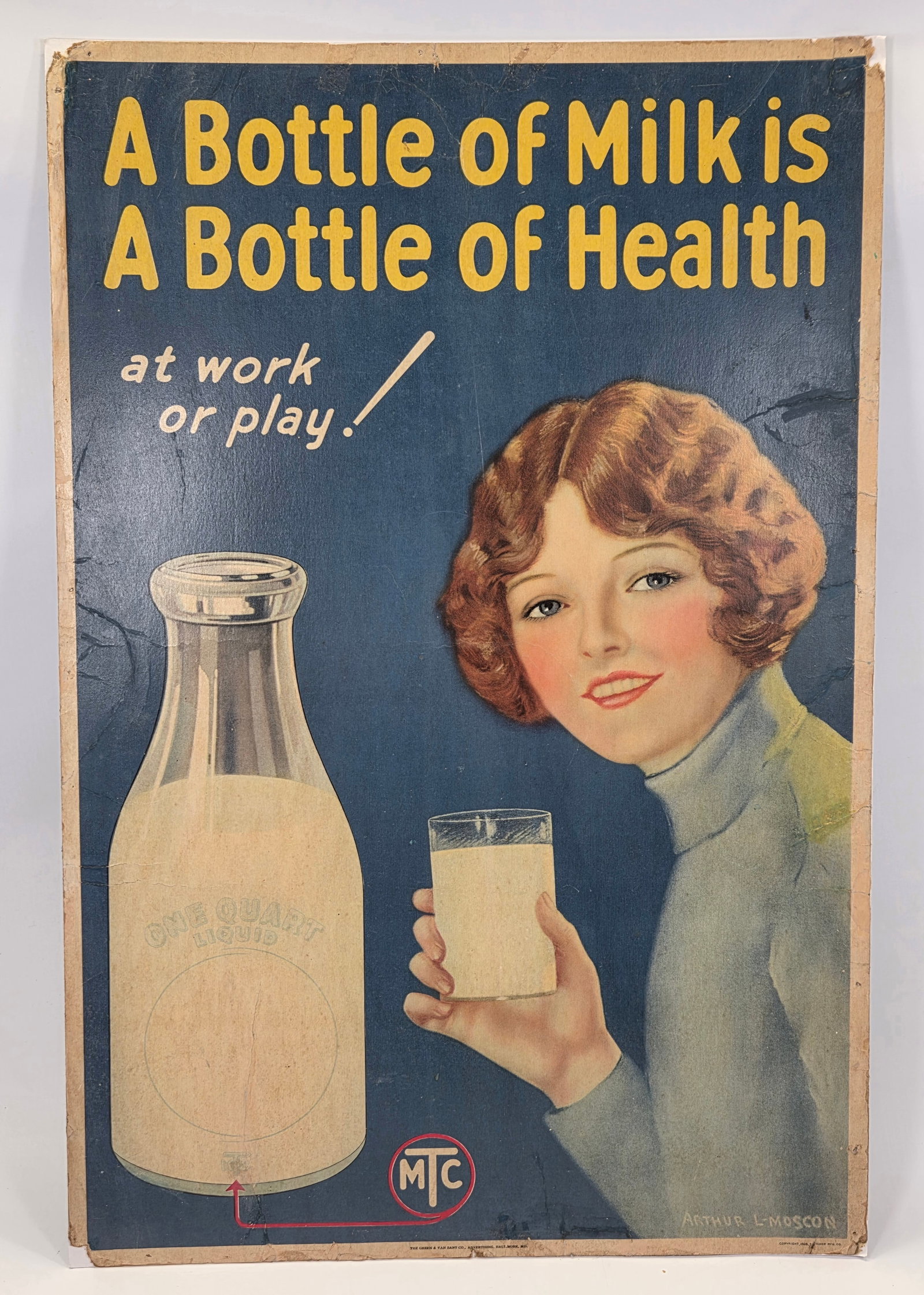 ARTHUR L. MOSCON BOTTLE OF MILK IS HEALTH POSTER (1 of 9)
