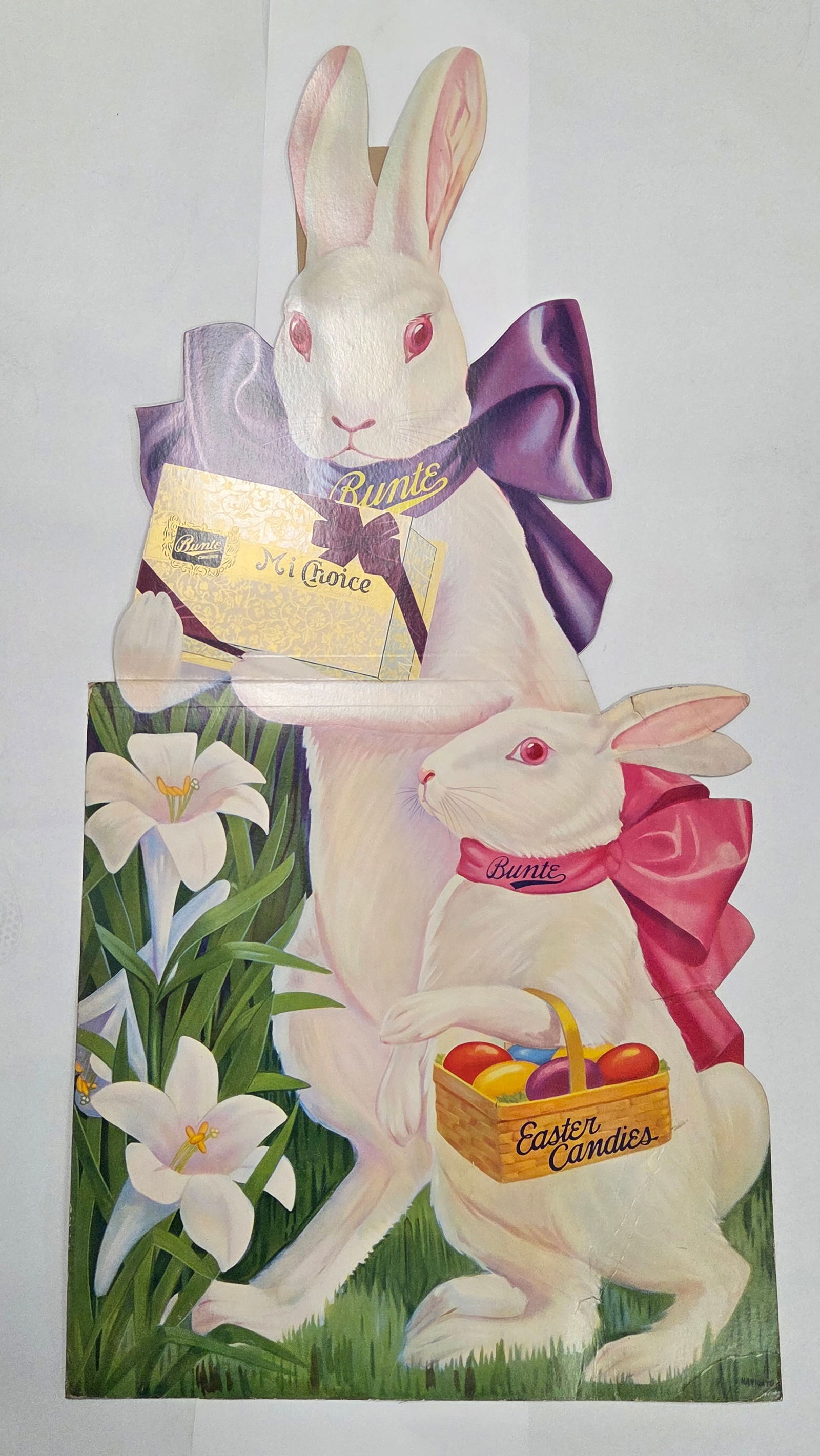 BUNTE EASTER CANDIES BUNNY RABBIT CARDBOARD DISPLAY (1 of 8)