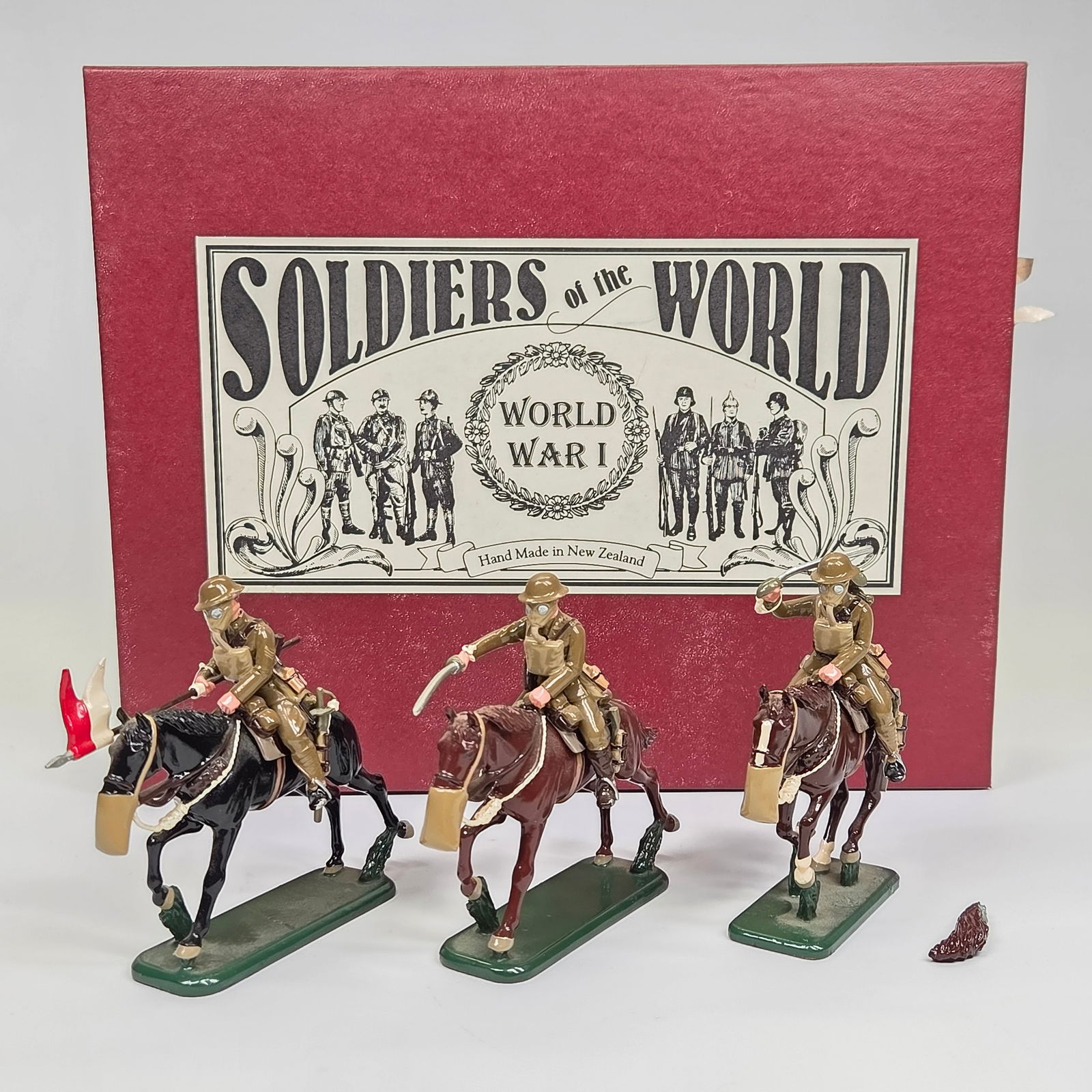 SOLDIERS OF THE WORLD BRITISH LANCERS W/ GAS MASK CHARGING HORSES (1 of 7)