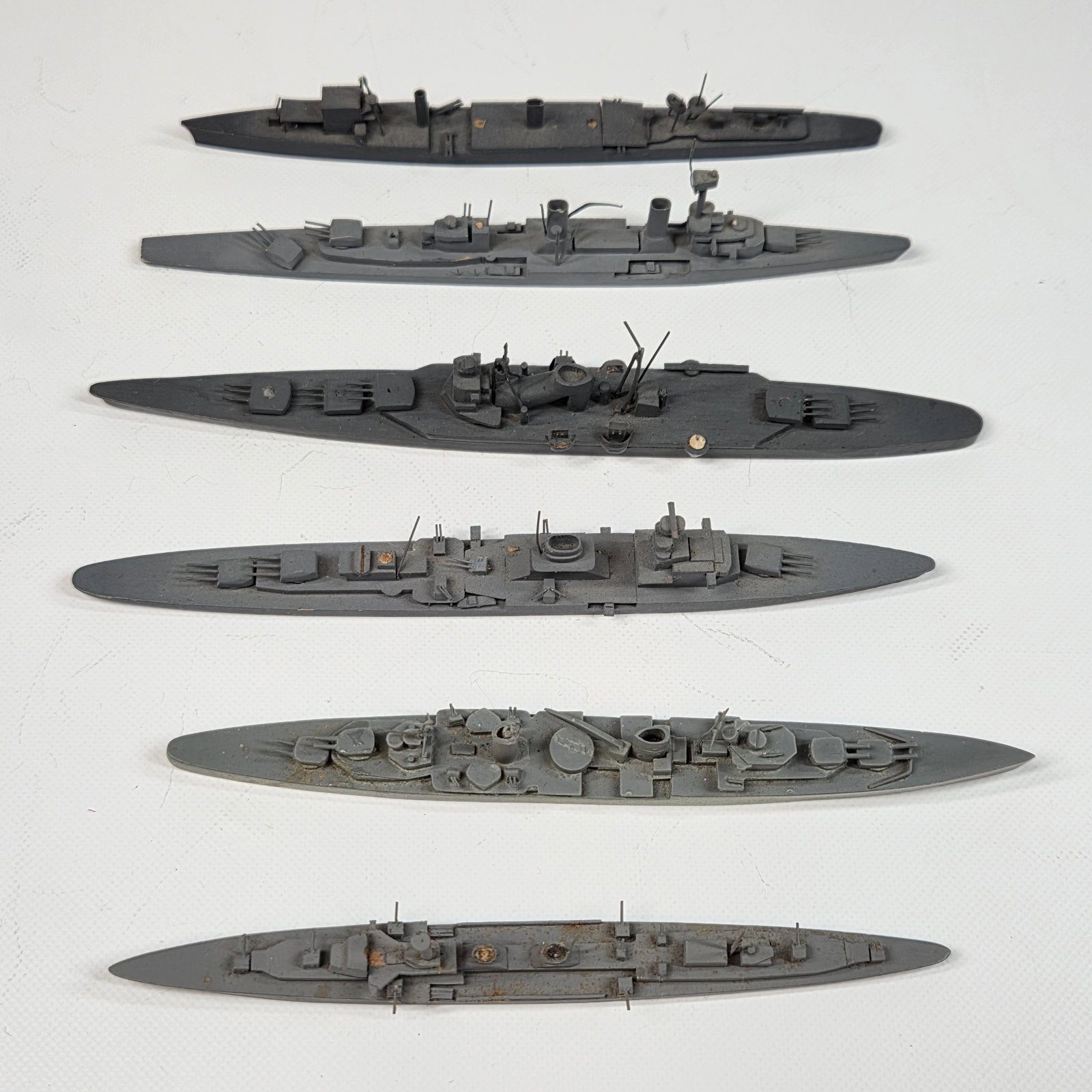 6) BASSETT - LOWKE WOOD SHIP ID MODELS: ALL REMAIN IN GOOD CONDITION, SHOWING SOME TYPICAL WEAR.