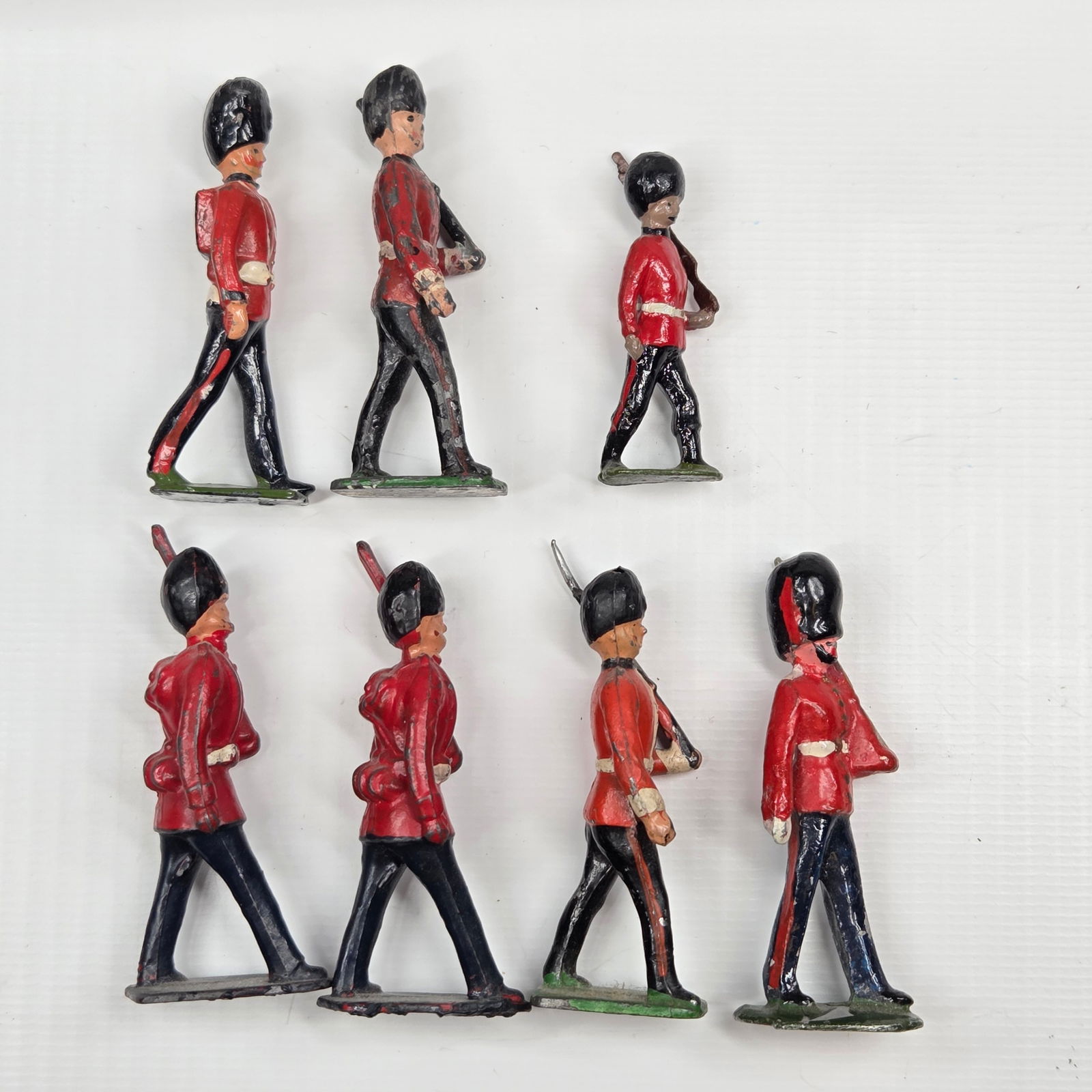 7) VARIOUS VINTAGE LEAD SCOTS GUARDS: ALL REMAIN IN FAIR TO GOOD CONDITION, SHOWINGS OEM TYPICAL PAINT WEAR.