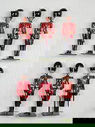 SET OF 6 BRITAIN COLDSTREAM GUARDS: ALL REMAIN IN GOOD CONDITION, SHOWING SOME TYPICAL WEAR.