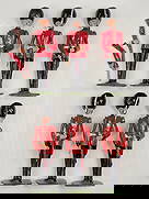 SET OF 6 BRITAIN COLDSTREAM GUARDS: ALL REMAIN IN GOOD CONDITION, SHOWING SOME TYPICAL WEAR. ONE WITH LOOSE ARM.