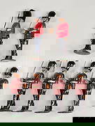 6) VINTAGE BRITAIN COLDSTREAM GUARDS REPAINT: 4 REMAIN IN VERY GOOD REPAINT CONDITION. 2 ORIGINAL, SHOWING PAINT WEAR.