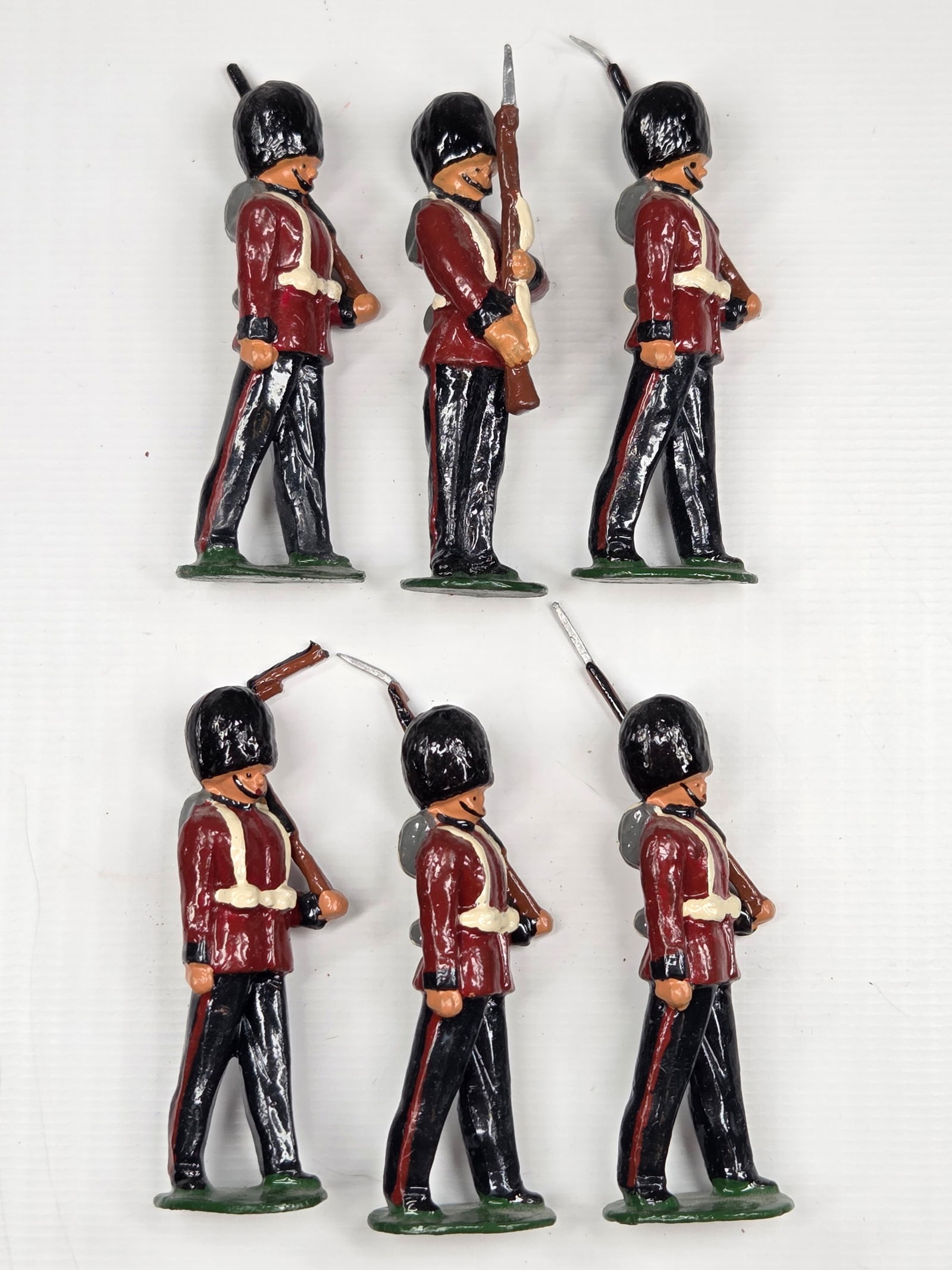 6) VINTAGE BRITAIN COLDSTREAM GUARDS REPAINT: ALL REMAIN IN GOOD REPAINT CONDITION.
