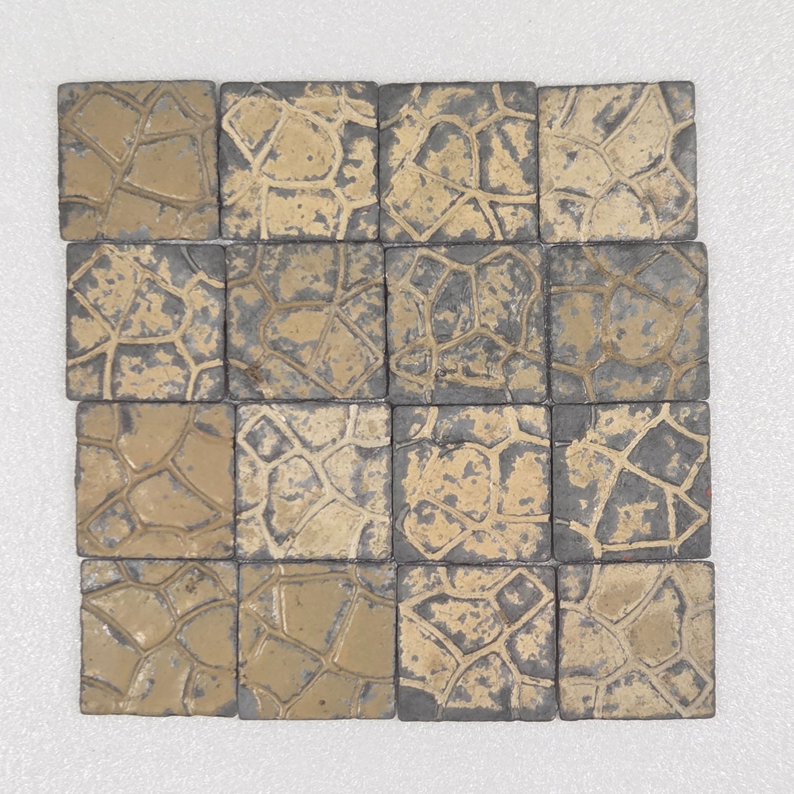 16) VINTAGE BRITAIN LEAD PAVER TILES (1 of 3)