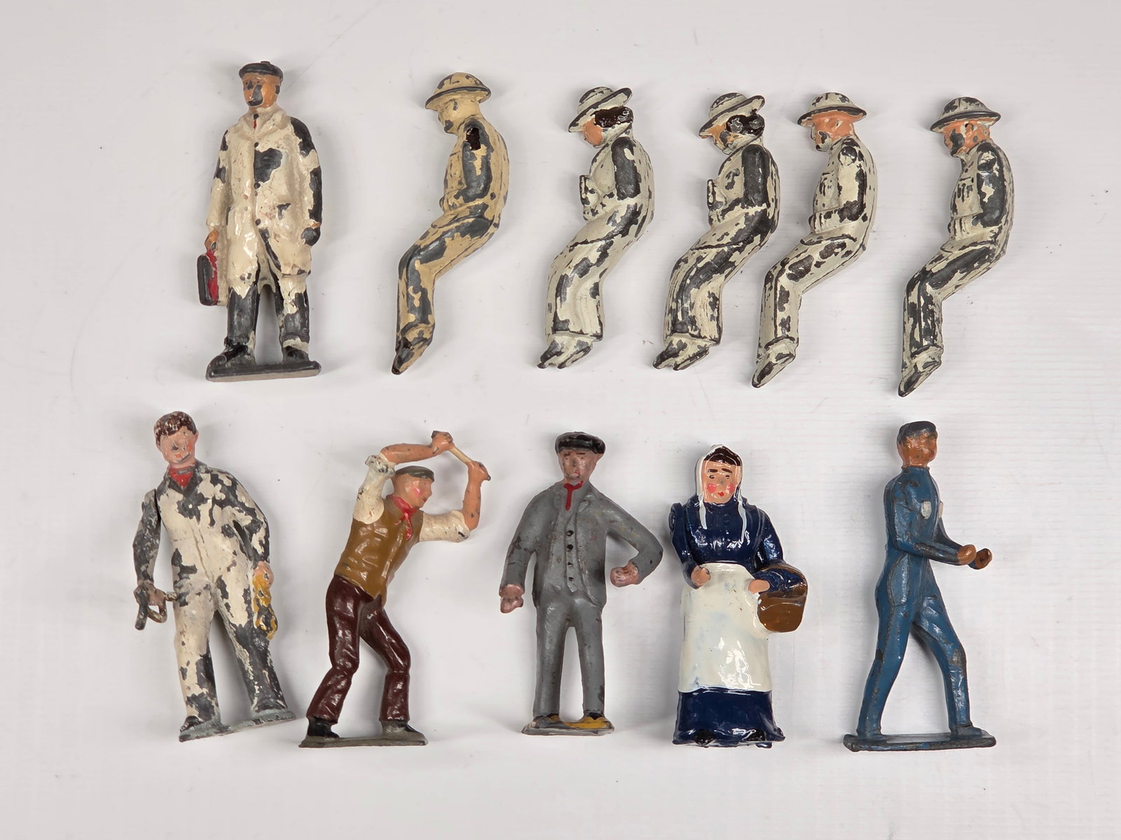 11) VARIOUS VINTAGE LEAD CIVILIANS & RIDERS (1 of 5)